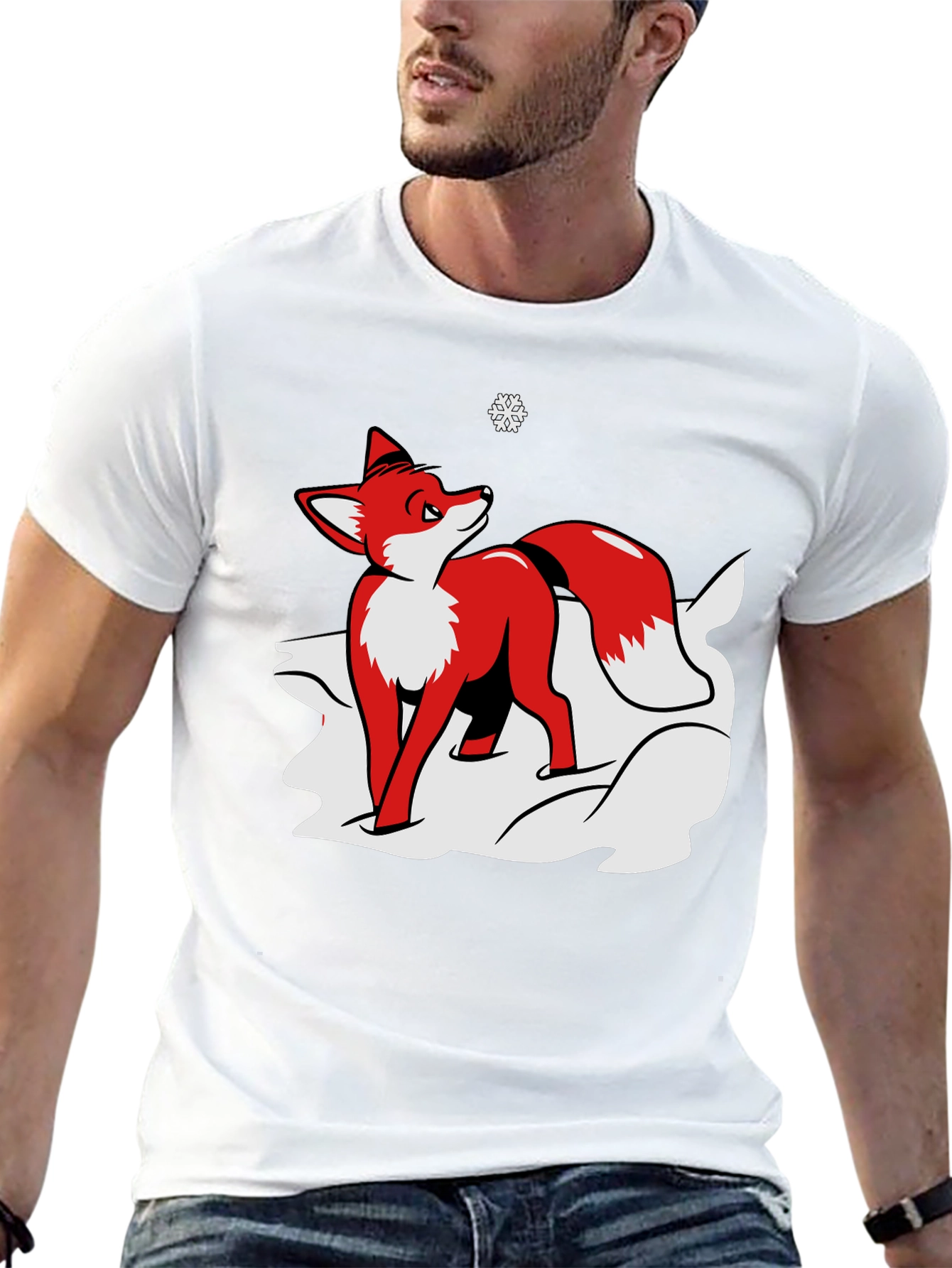 Fox in Snow Graphic Tee - Black