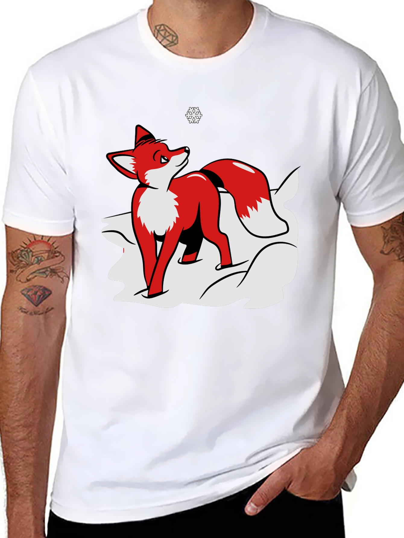 Fox in Snow Graphic Tee - Black