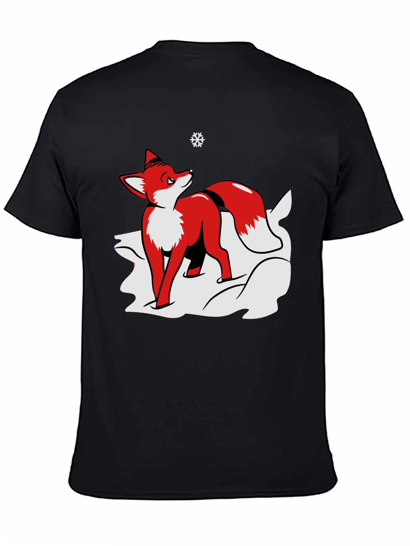 Fox in Snow Graphic Tee - Black