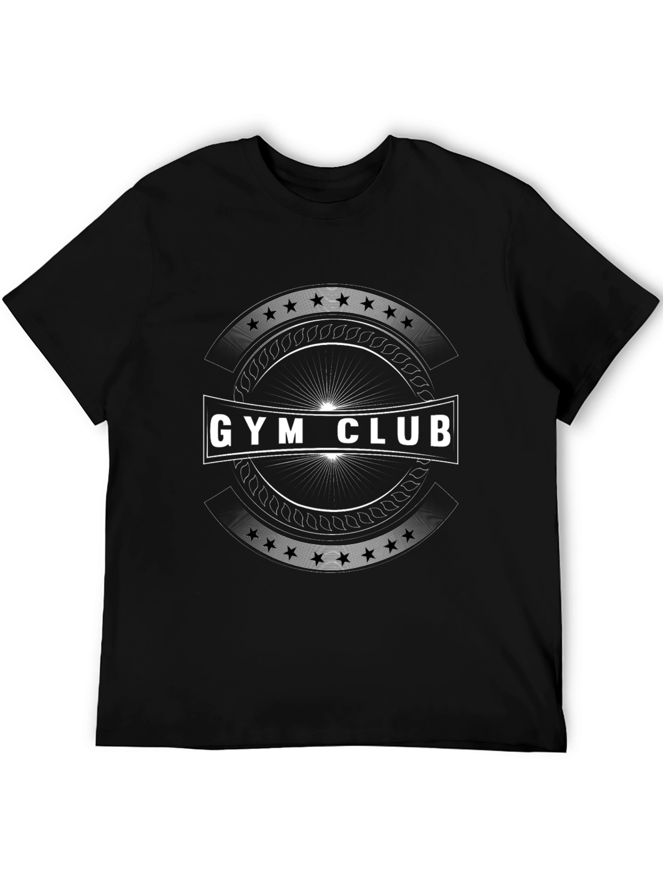 Gym Club Graphic Tee - Black Cotton Blend