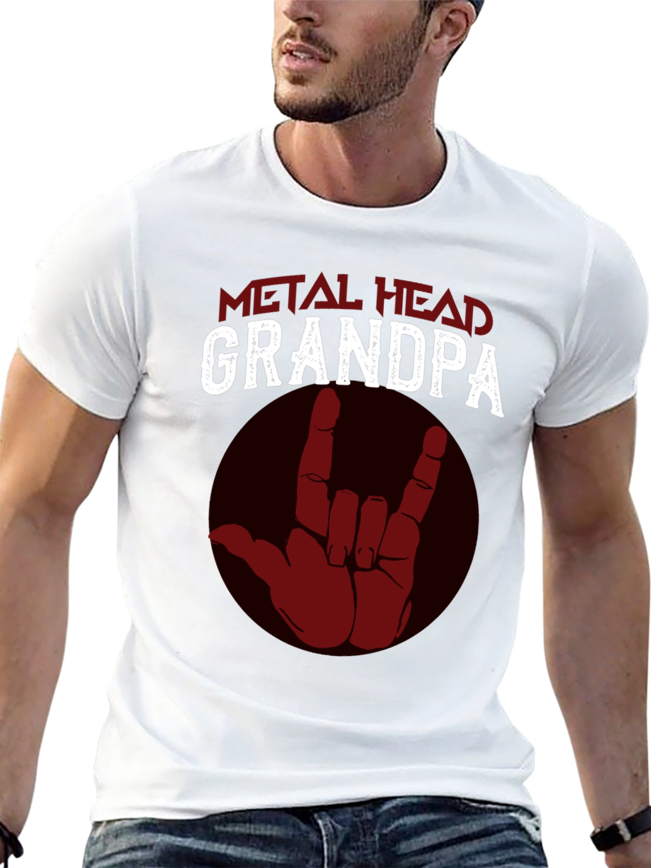Metal Head Grandpa T-Shirt - Rock On!