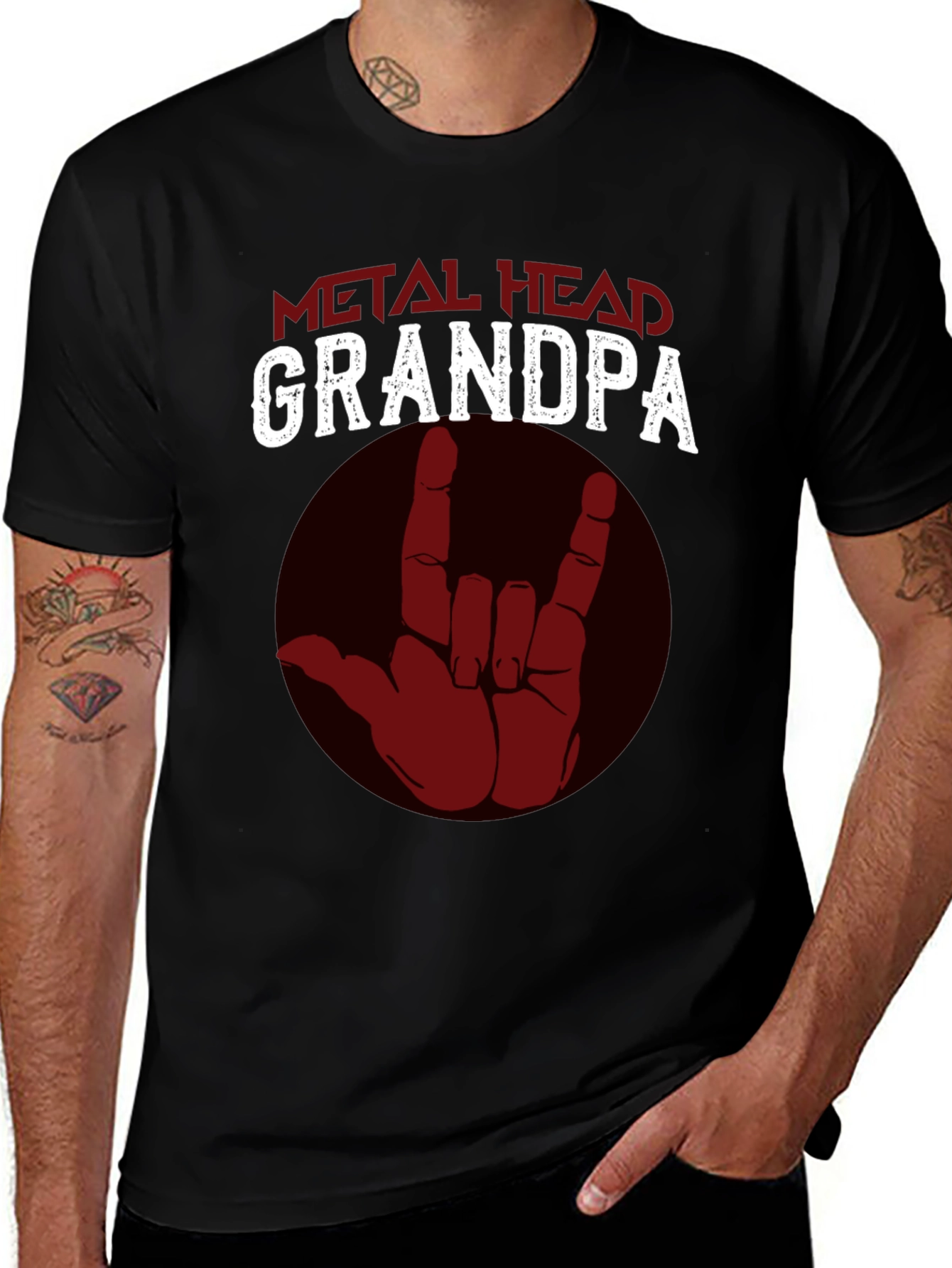 Metal Head Grandpa T-Shirt - Rock On!