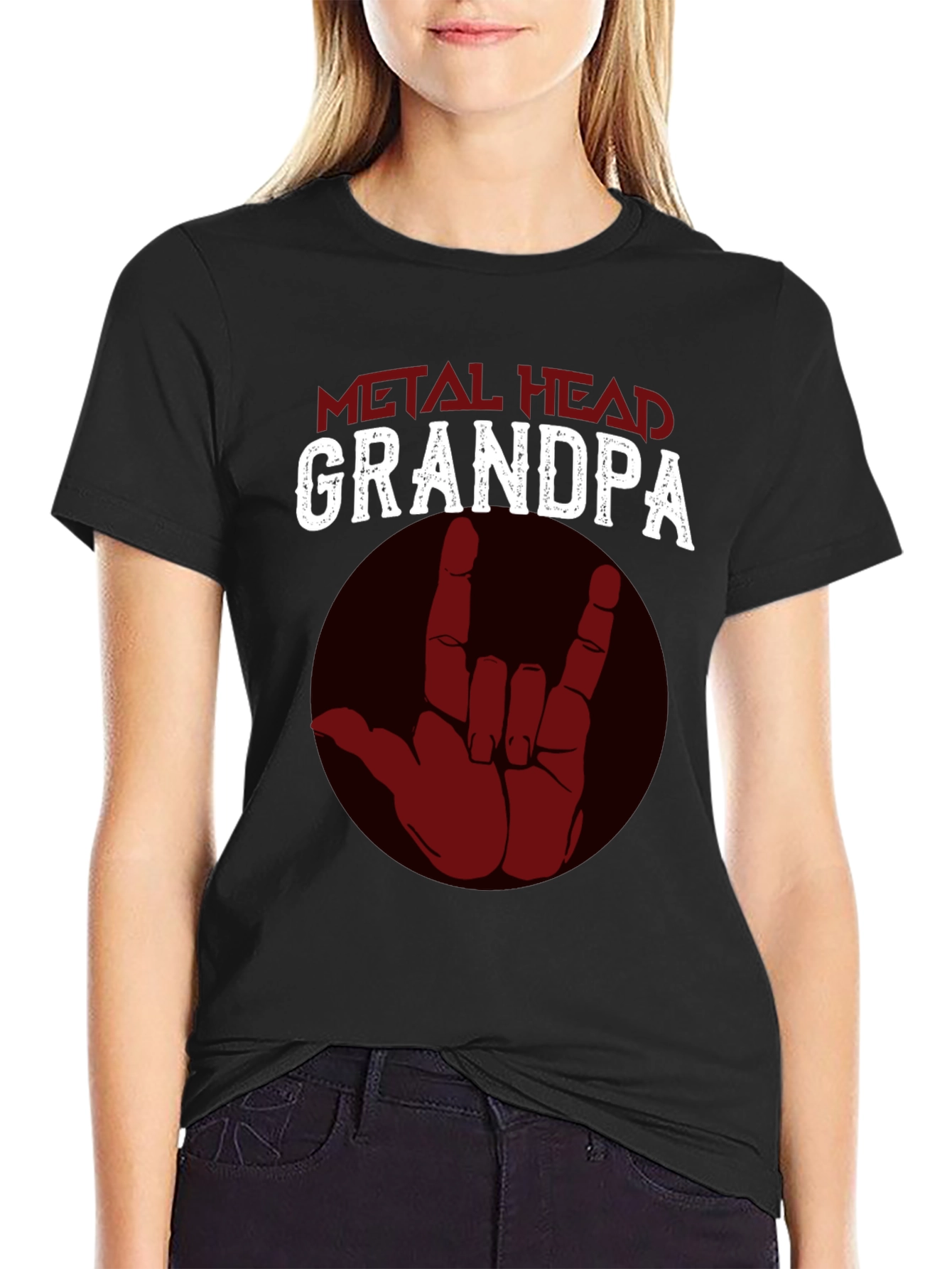 Metal Head Grandpa T-Shirt - Rock On!