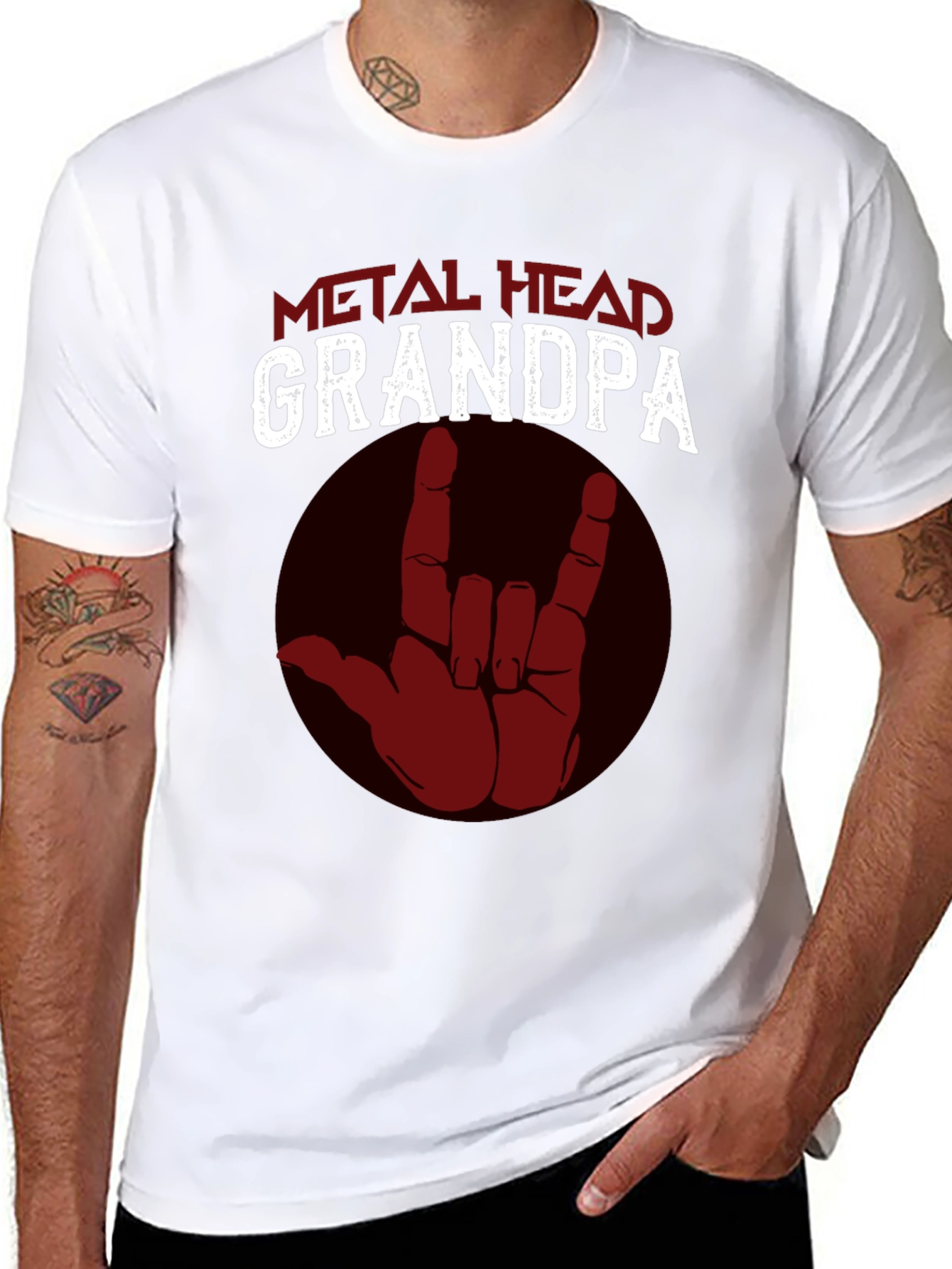 Metal Head Grandpa T-Shirt - Rock On!