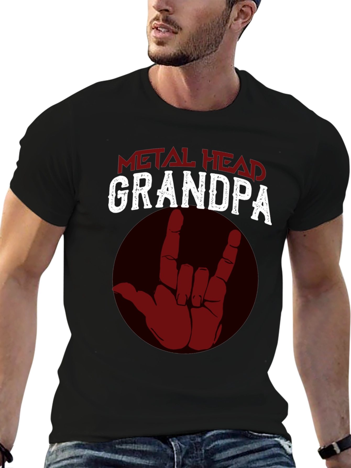 Metal Head Grandpa T-Shirt - Rock On!