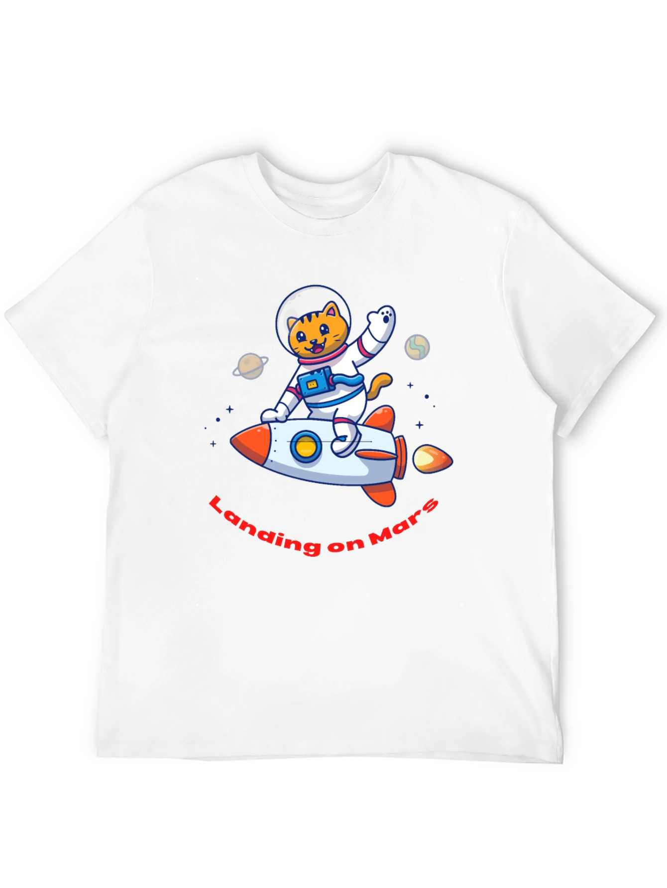 Landing on Mars Cat Astronaut T-Shirt