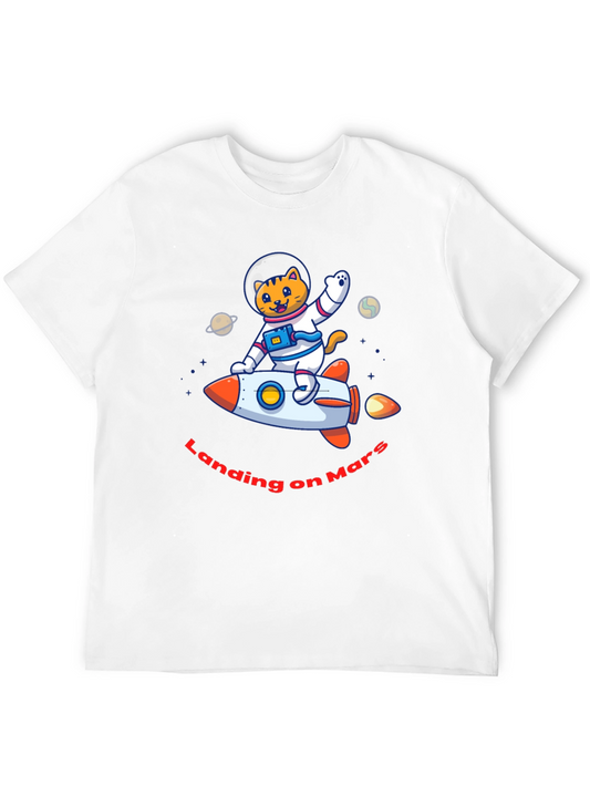 Landing on Mars Cat Astronaut T-Shirt