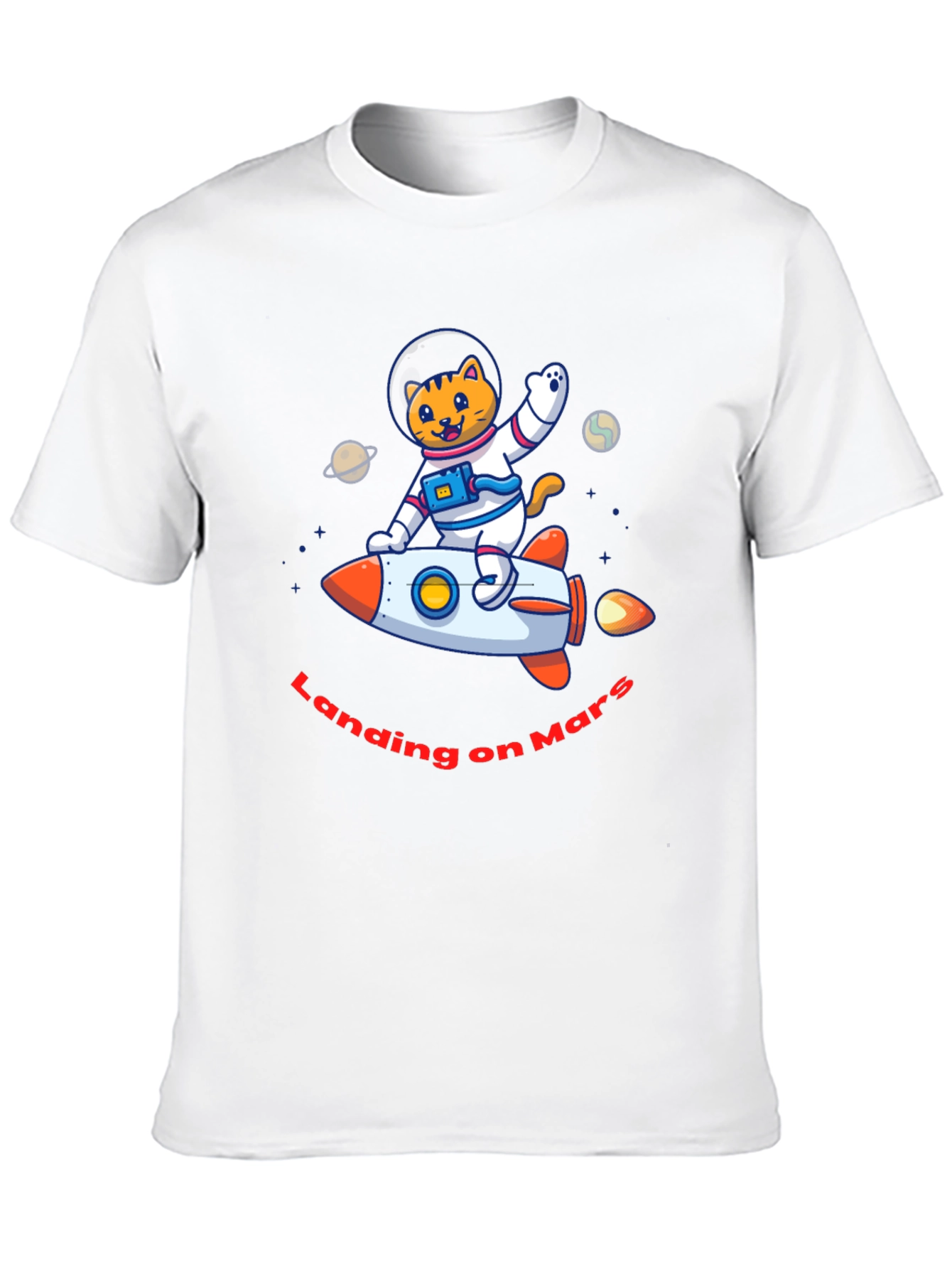 Landing on Mars Cat Astronaut T-Shirt