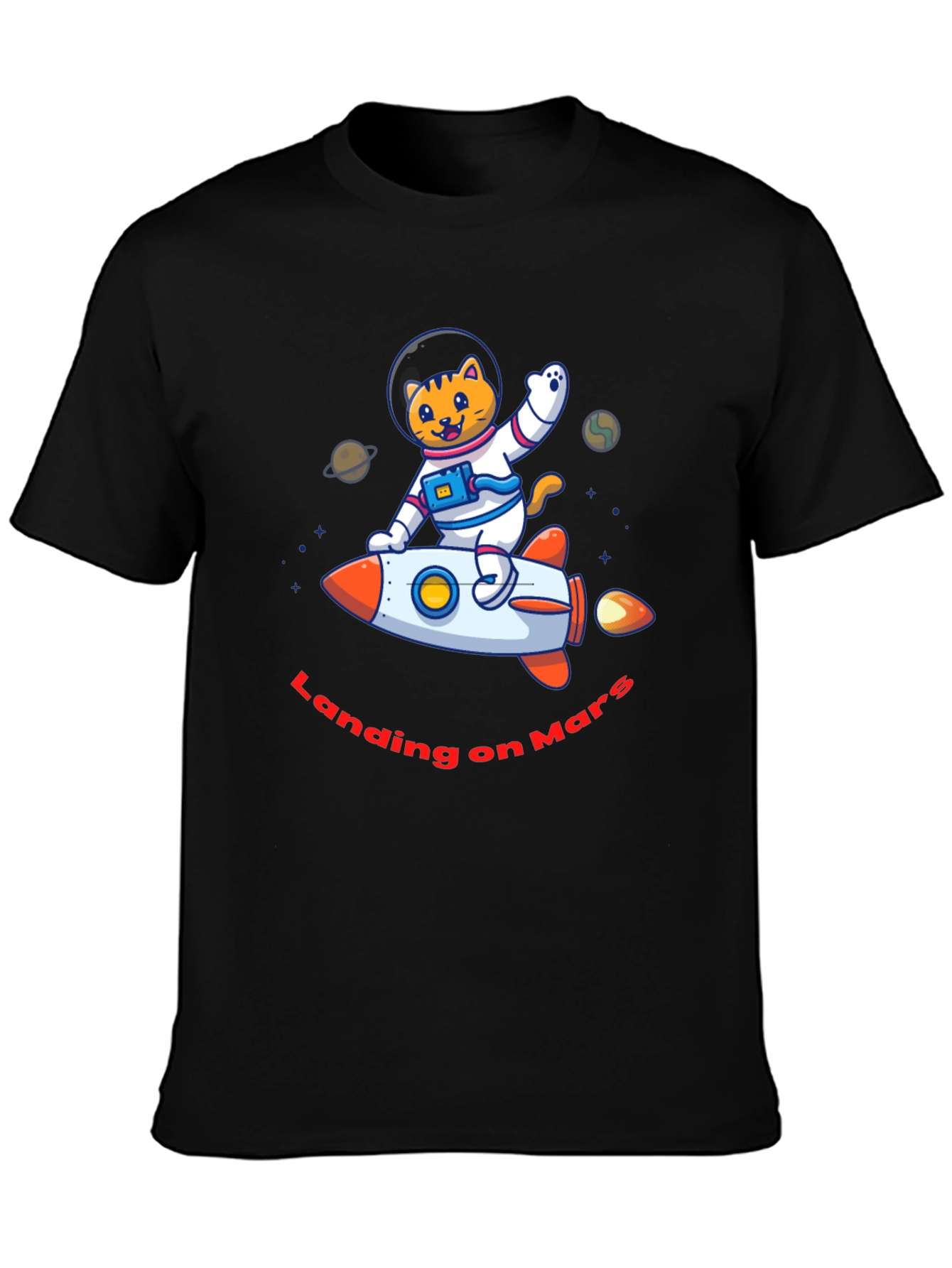 Landing on Mars Cat Astronaut T-Shirt