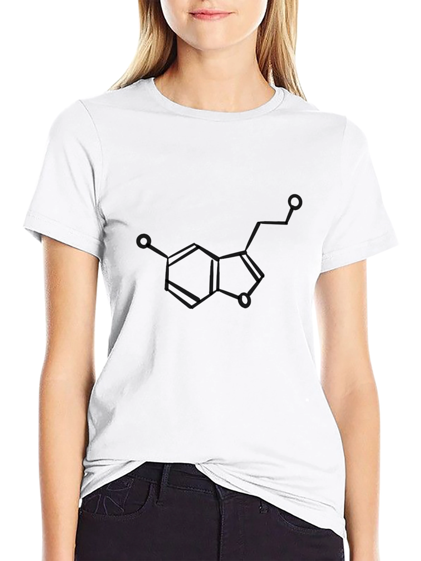 Serotonin Molecule T-Shirt - Black Graphic Tee