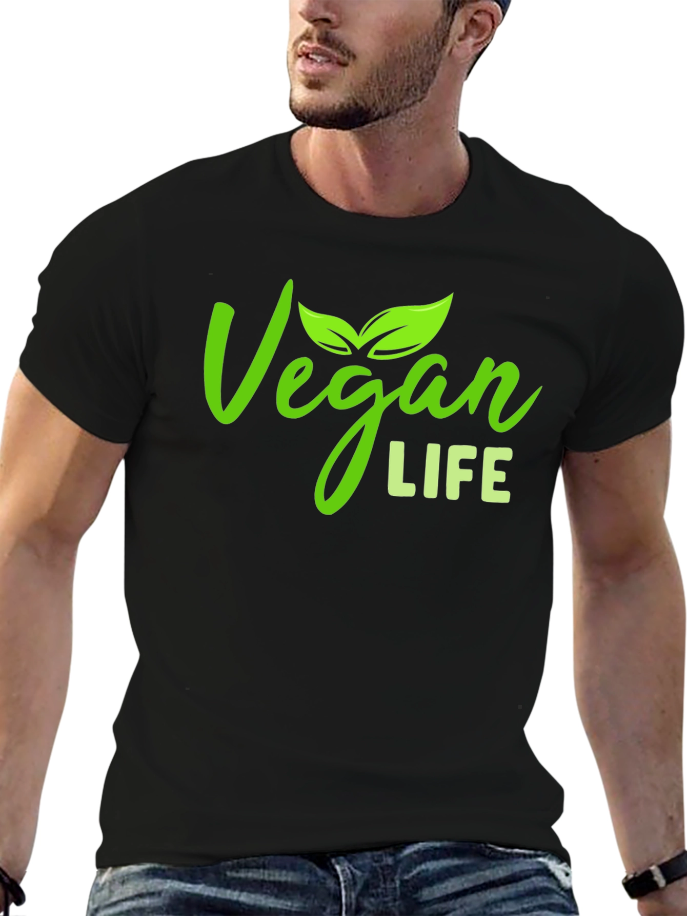 Vegan Life Graphic T-Shirt - Black