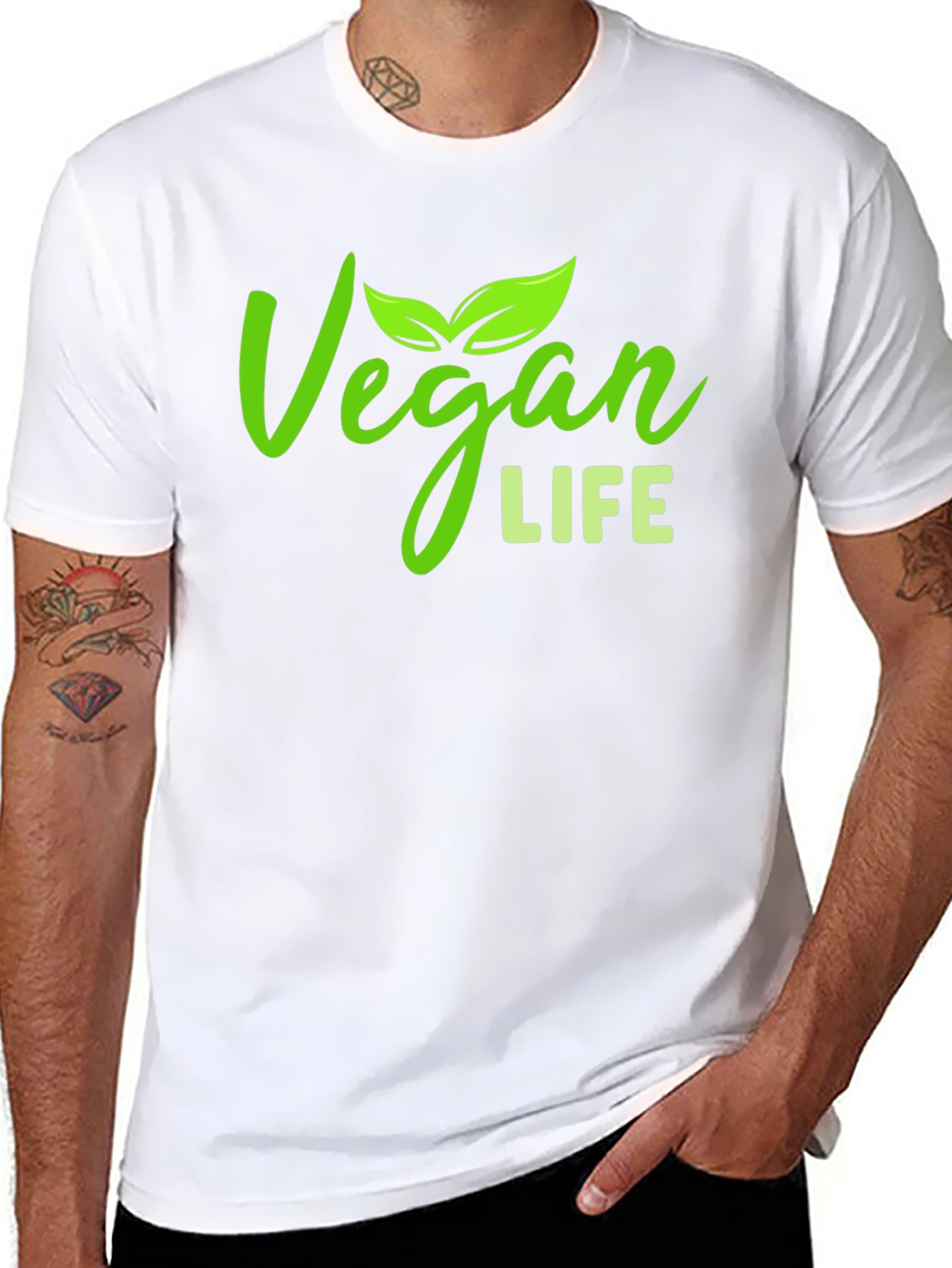 Vegan Life Graphic T-Shirt - Black