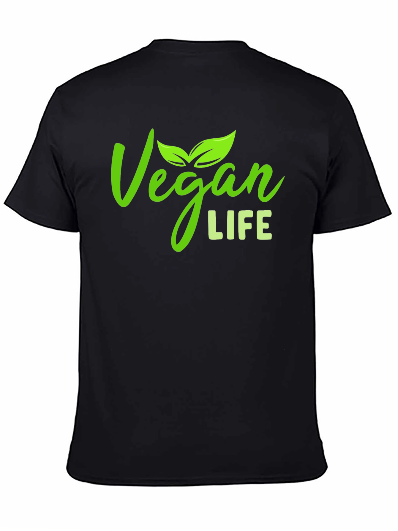Vegan Life Graphic T-Shirt - Black