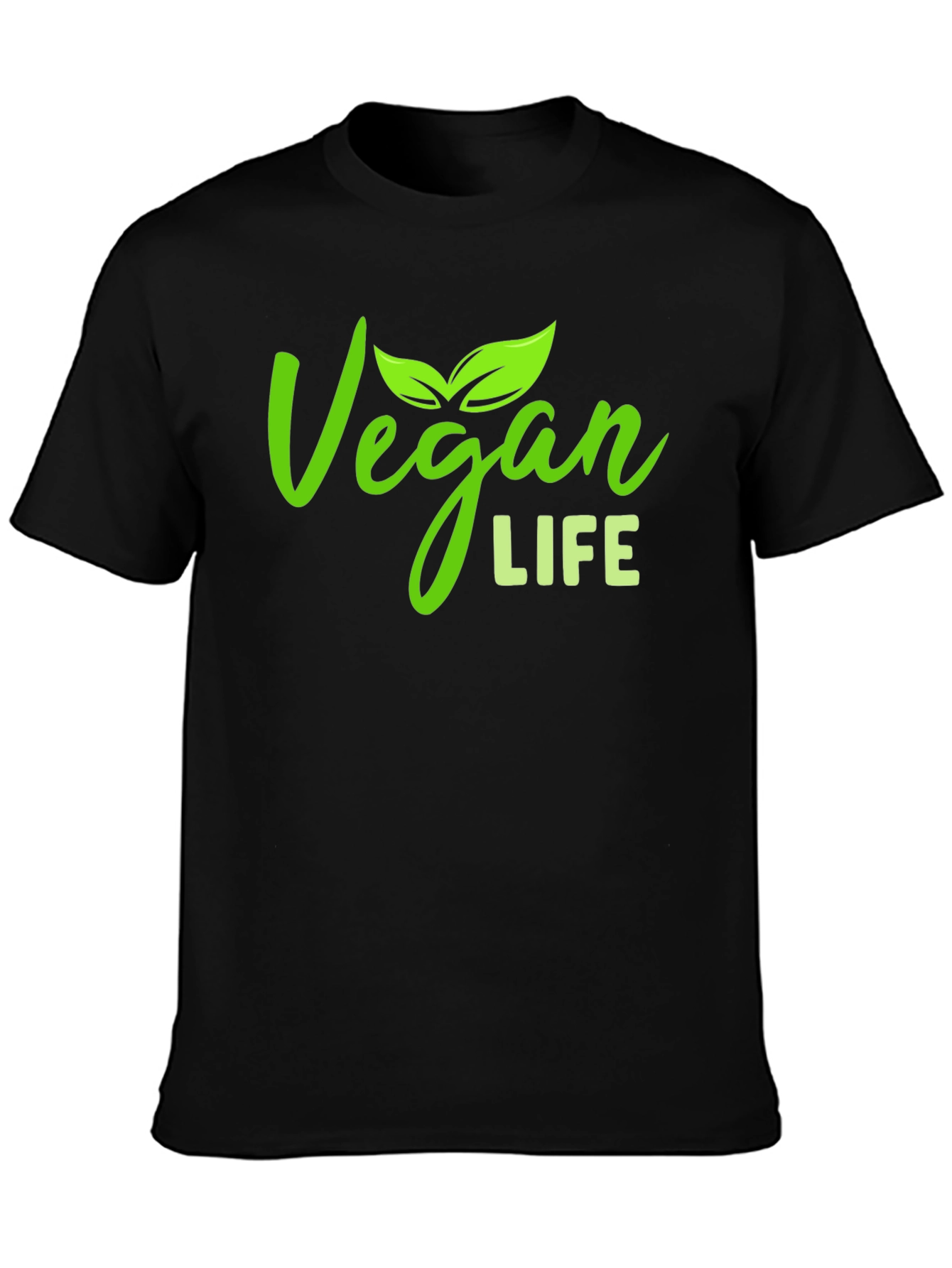 Vegan Life Graphic T-Shirt - Black