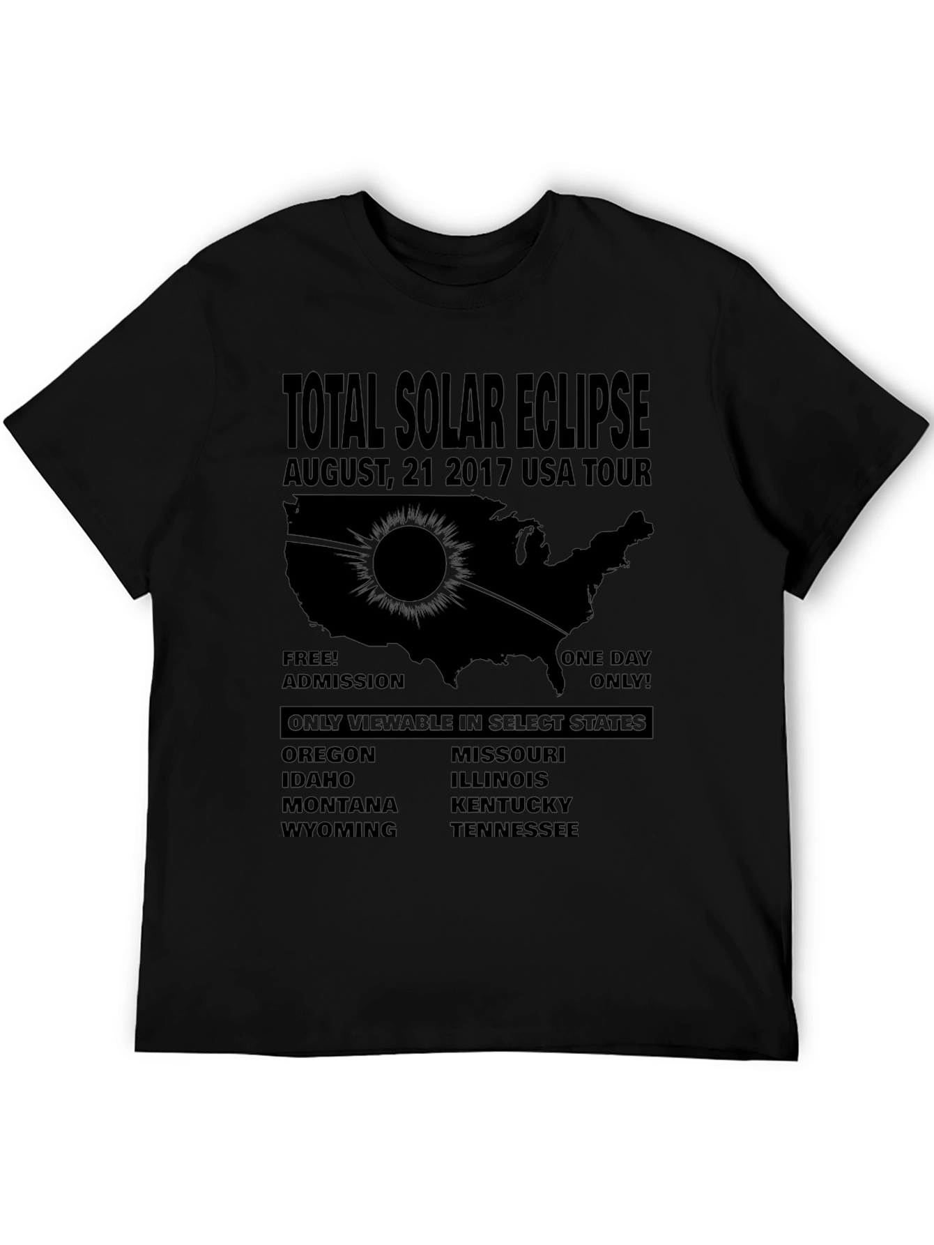 Total Solar Eclipse 2017 USA Tour T-Shirt