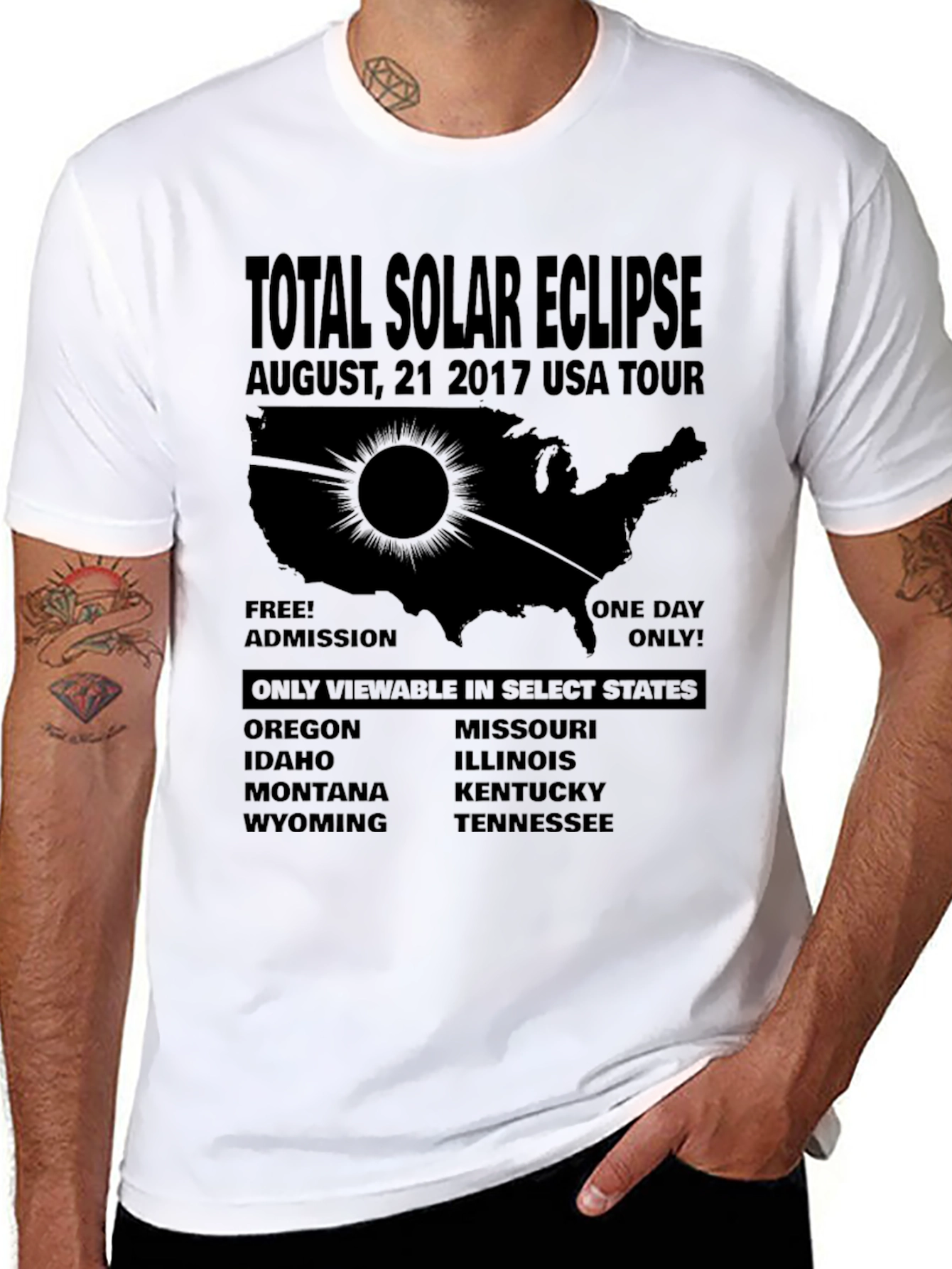 Total Solar Eclipse 2017 USA Tour T-Shirt