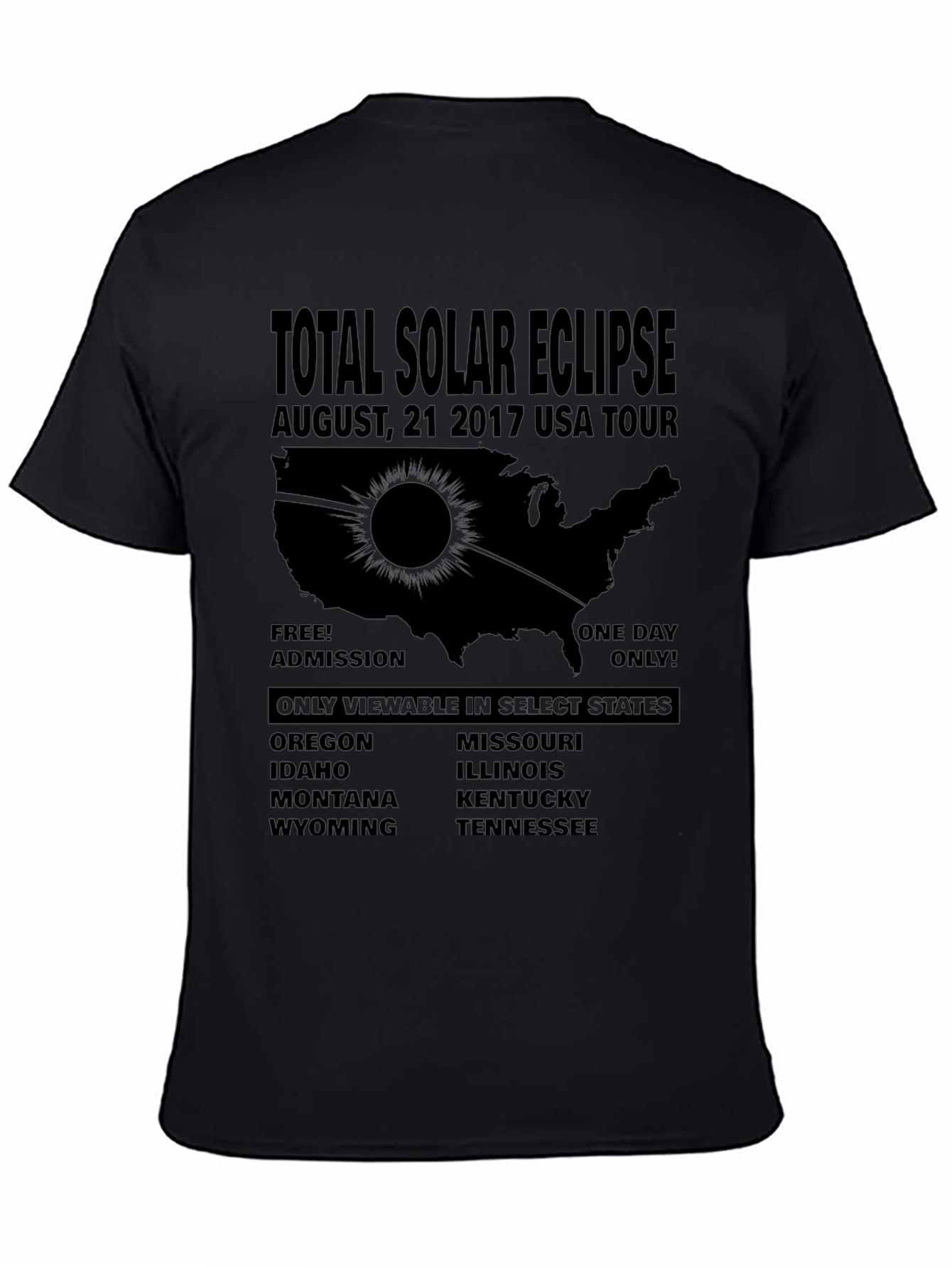 Total Solar Eclipse 2017 USA Tour T-Shirt