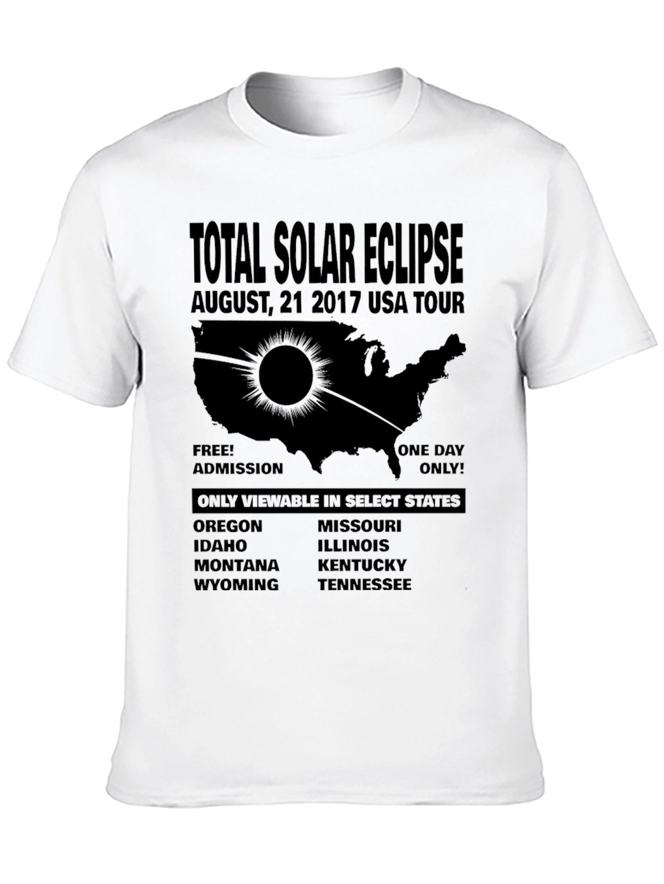 Total Solar Eclipse 2017 USA Tour T-Shirt
