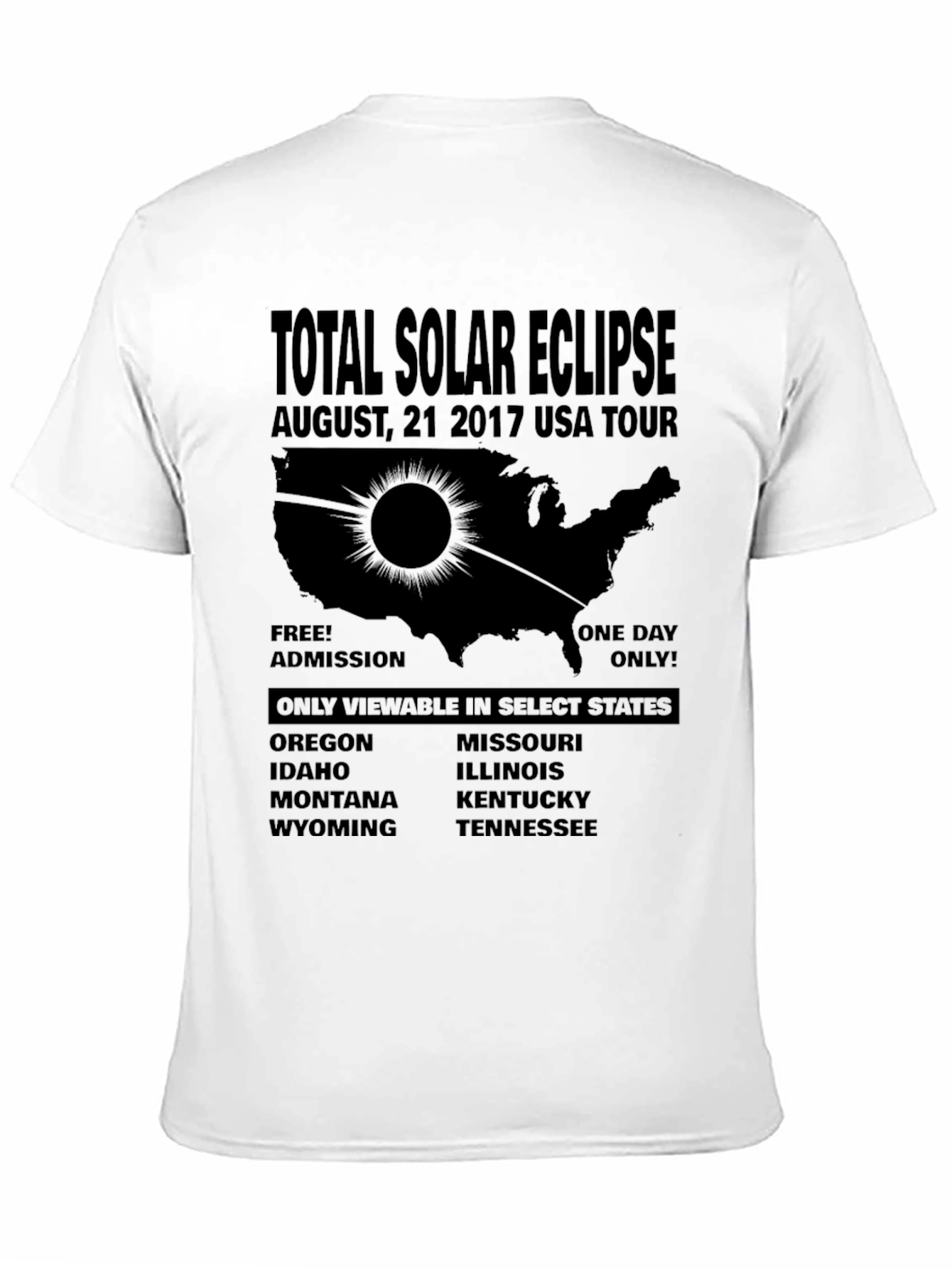 Total Solar Eclipse 2017 USA Tour T-Shirt