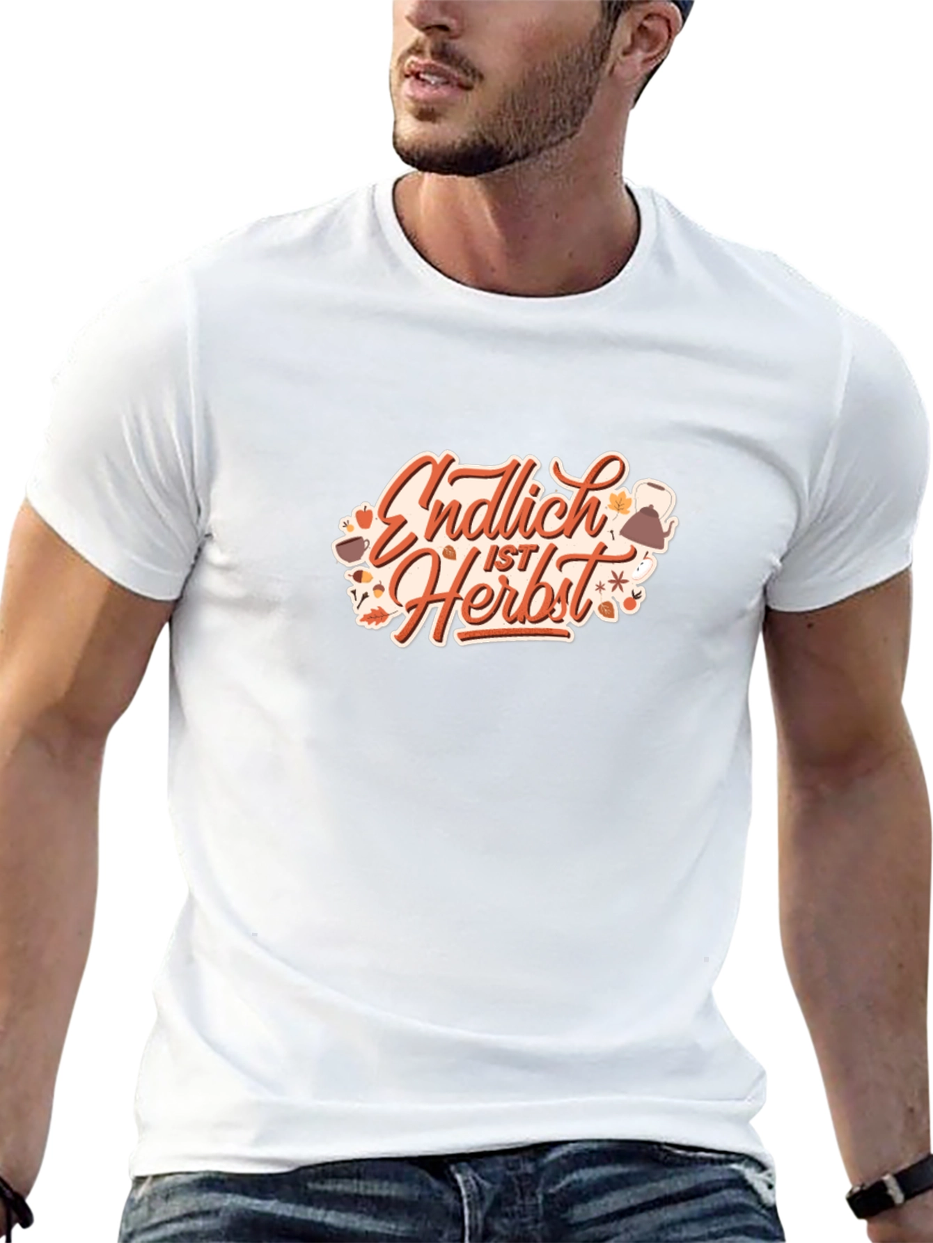 Autumn Is Here Graphic Tee - Black Cotton T-Shirt