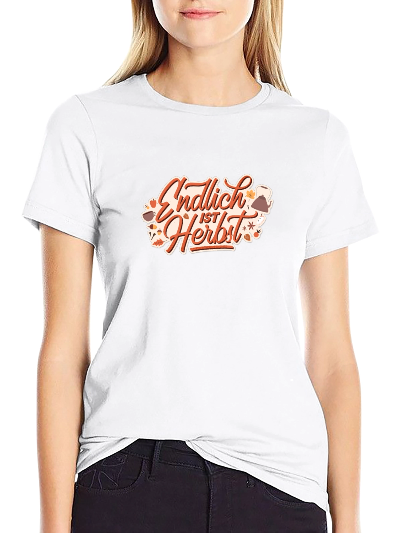 Autumn Is Here Graphic Tee - Black Cotton T-Shirt