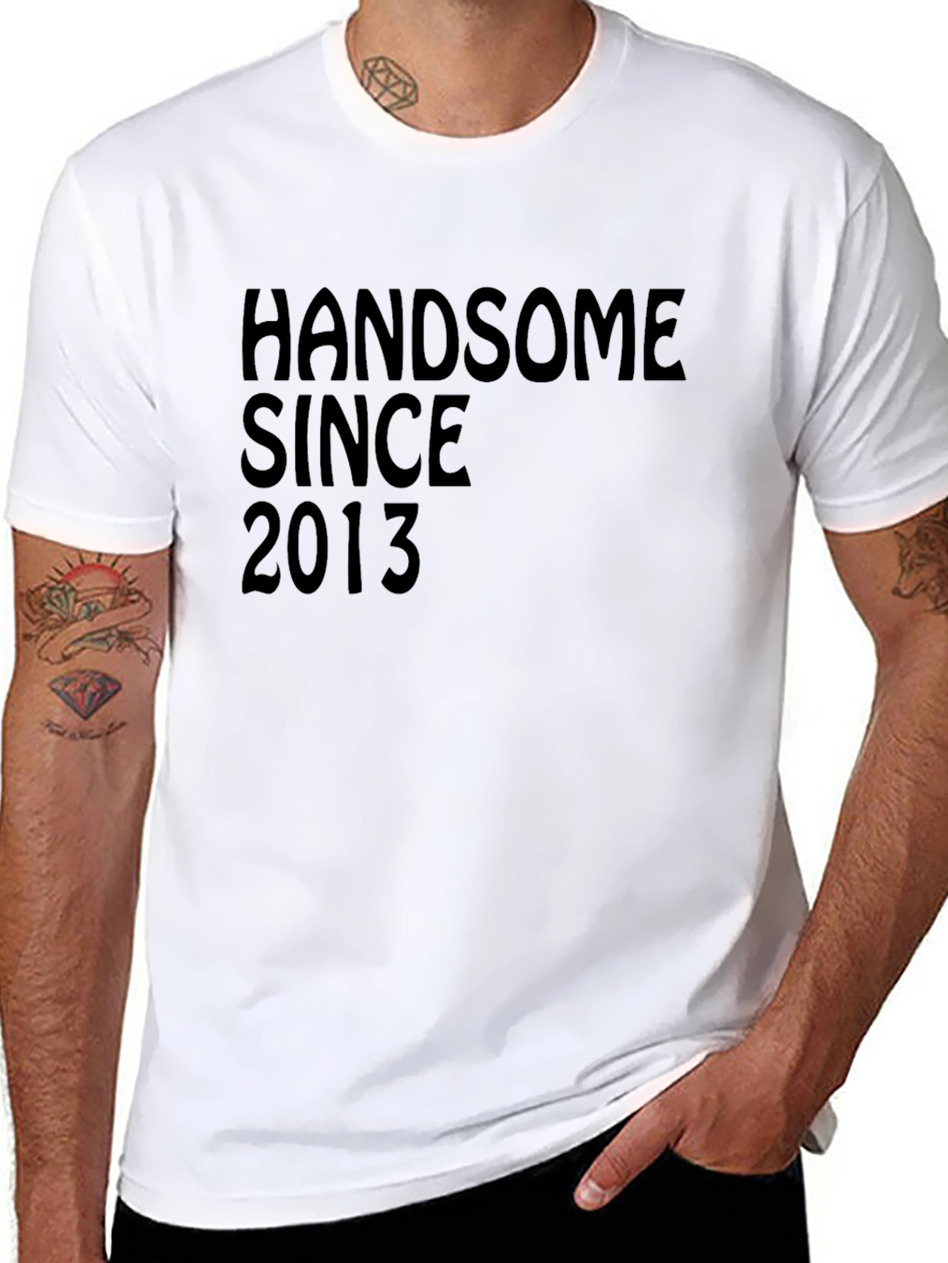 Handsome Since 2013 Black T-Shirt