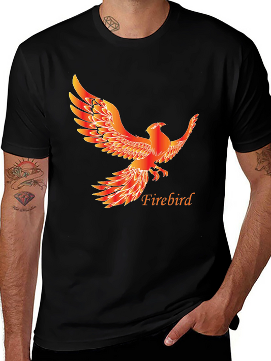 Firebird Graphic Tee - Mens Black Cotton T-Shirt