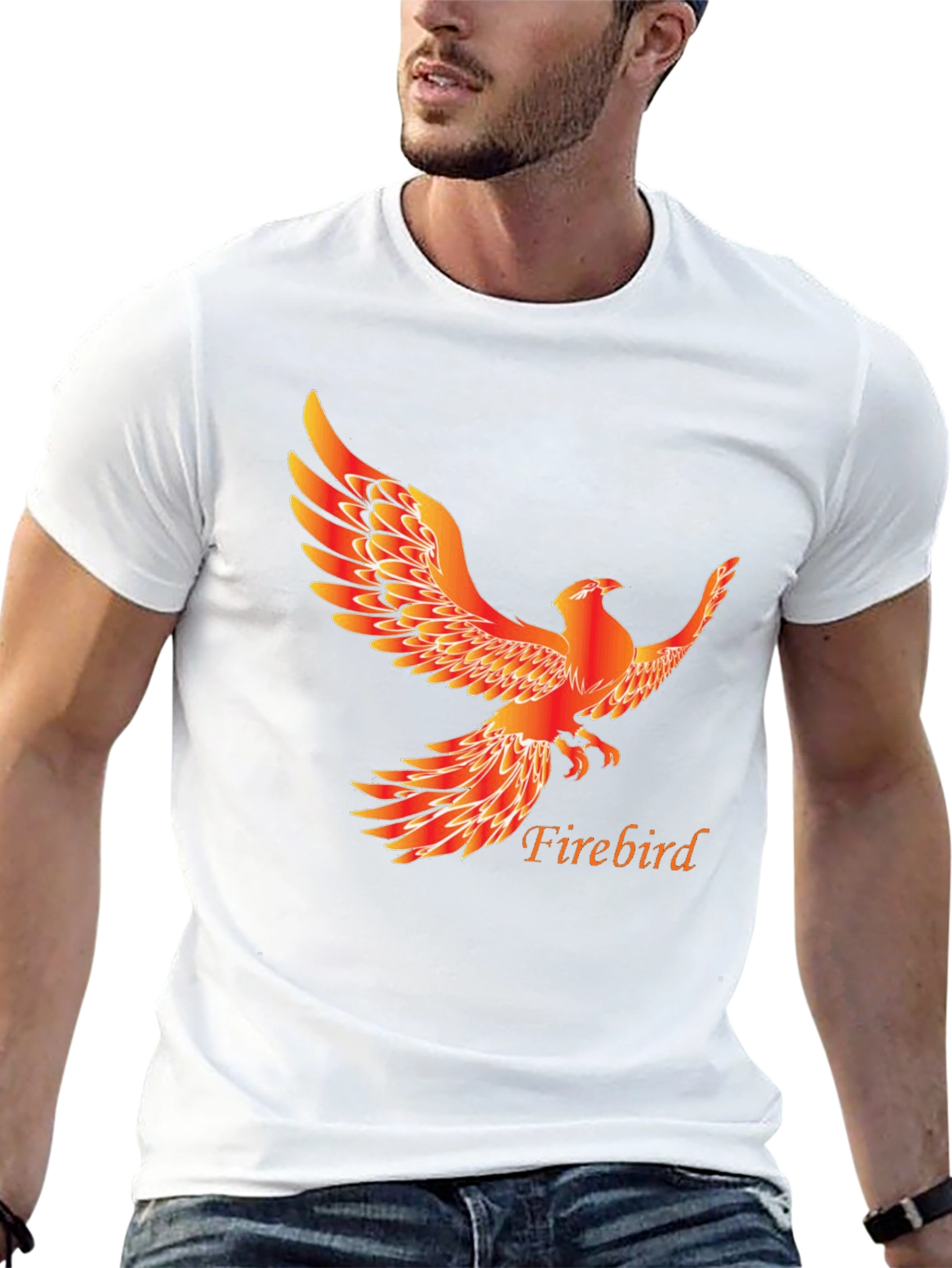 Firebird Graphic Tee - Mens Black Cotton T-Shirt