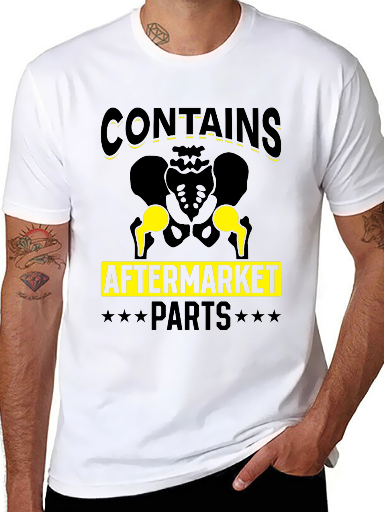 Contains Aftermarket Parts Funny Hip Replacement T-Shirt