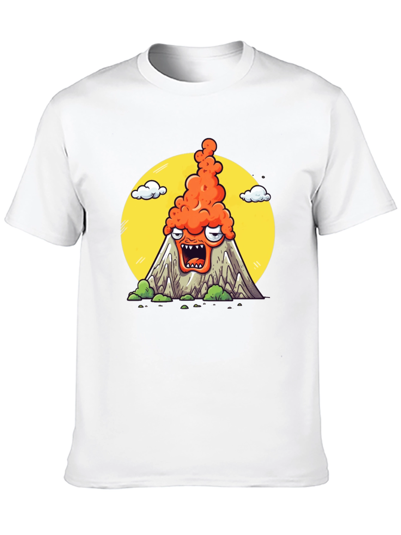 Cartoon Volcano T-Shirt - Erupting Style!