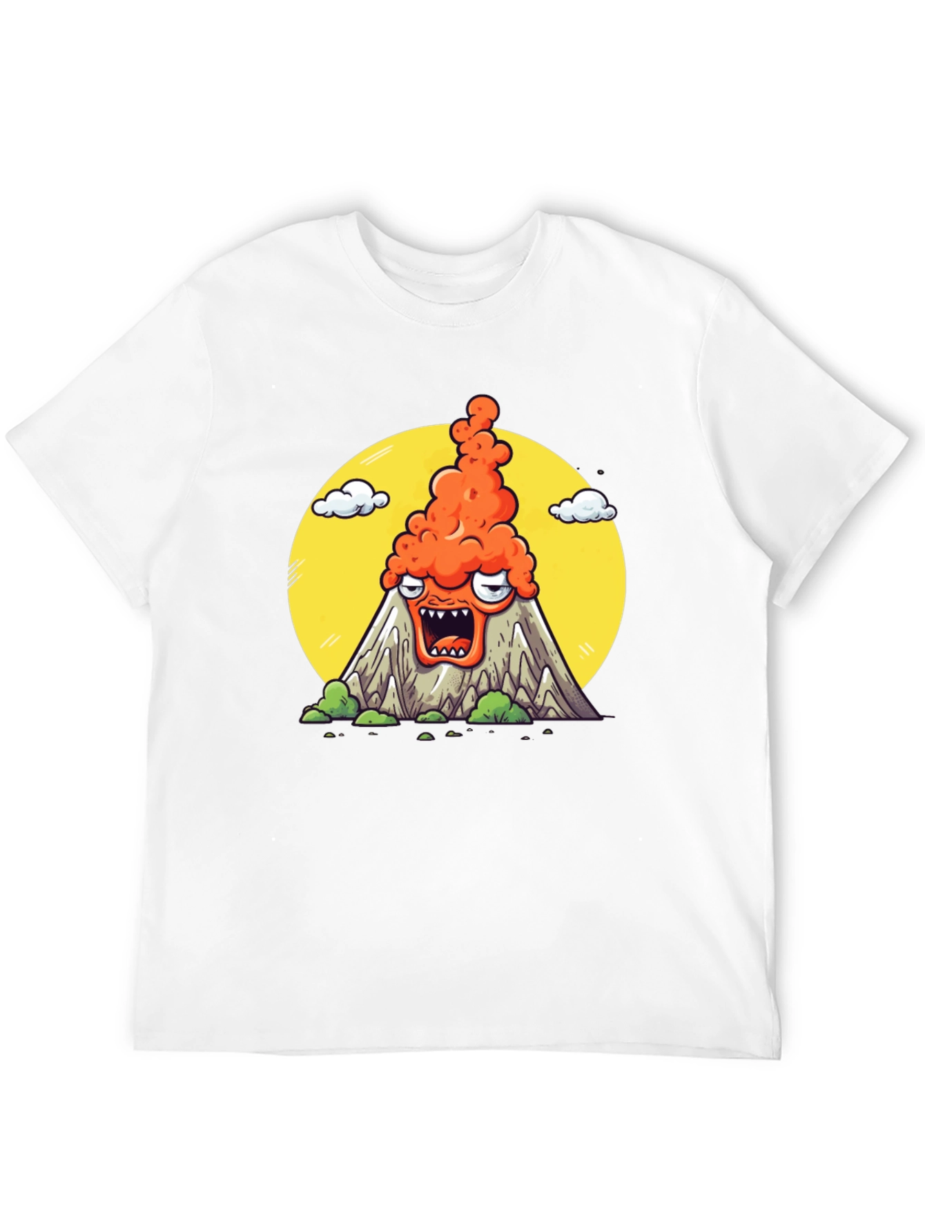 Cartoon Volcano T-Shirt - Erupting Style!