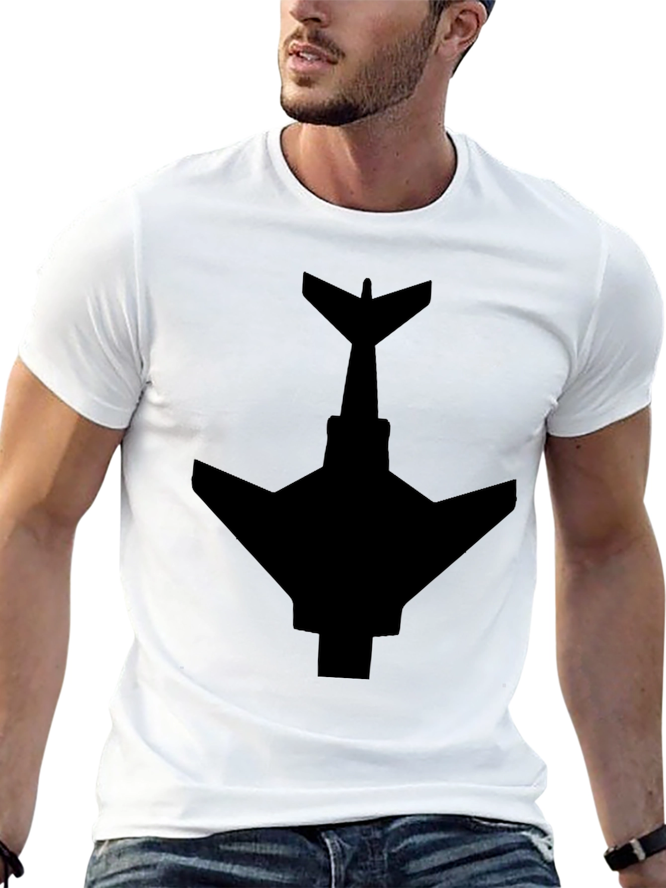 Stealth Jet T-Shirt - Black Plane Graphic Tee