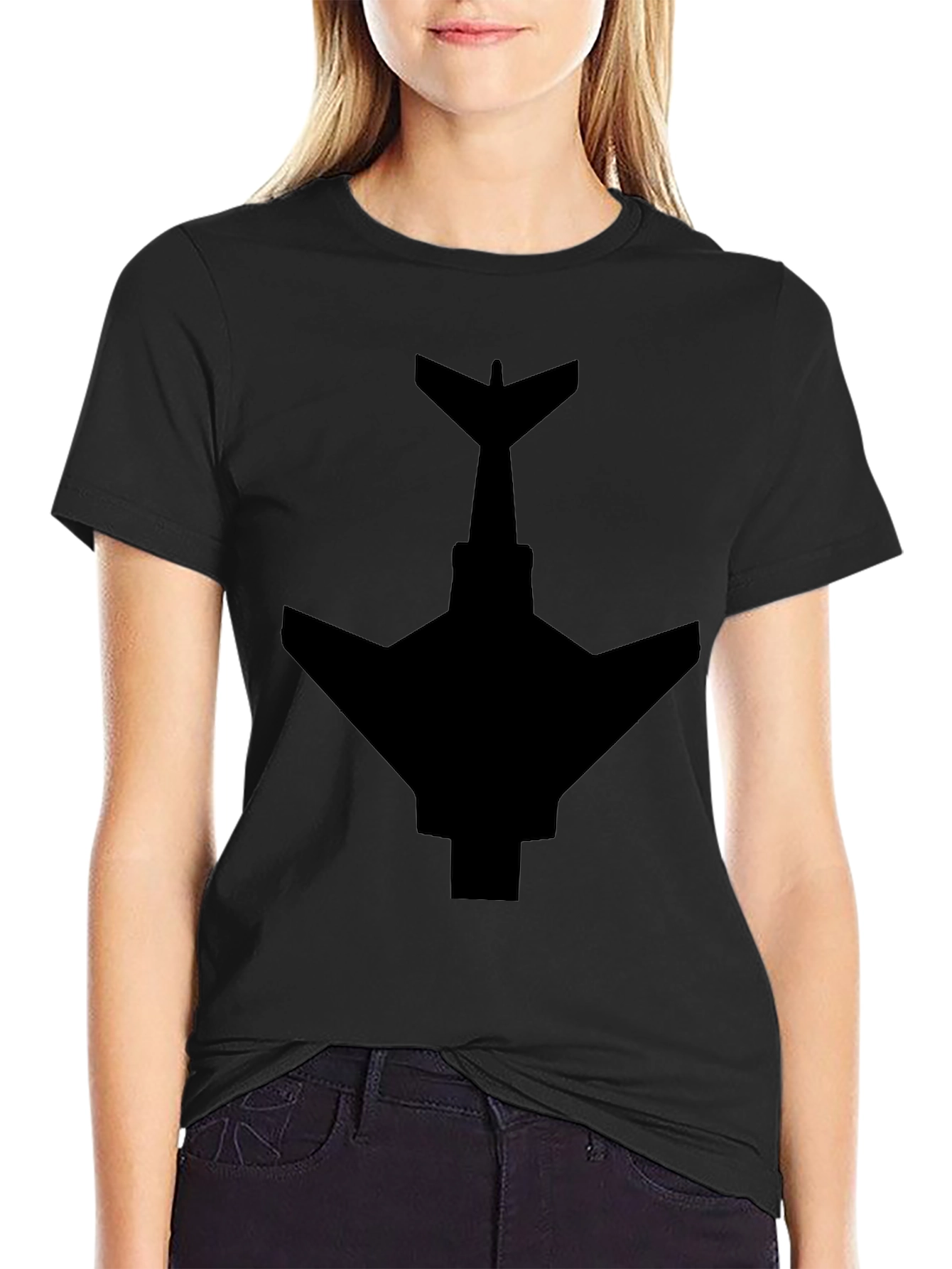 Stealth Jet T-Shirt - Black Plane Graphic Tee