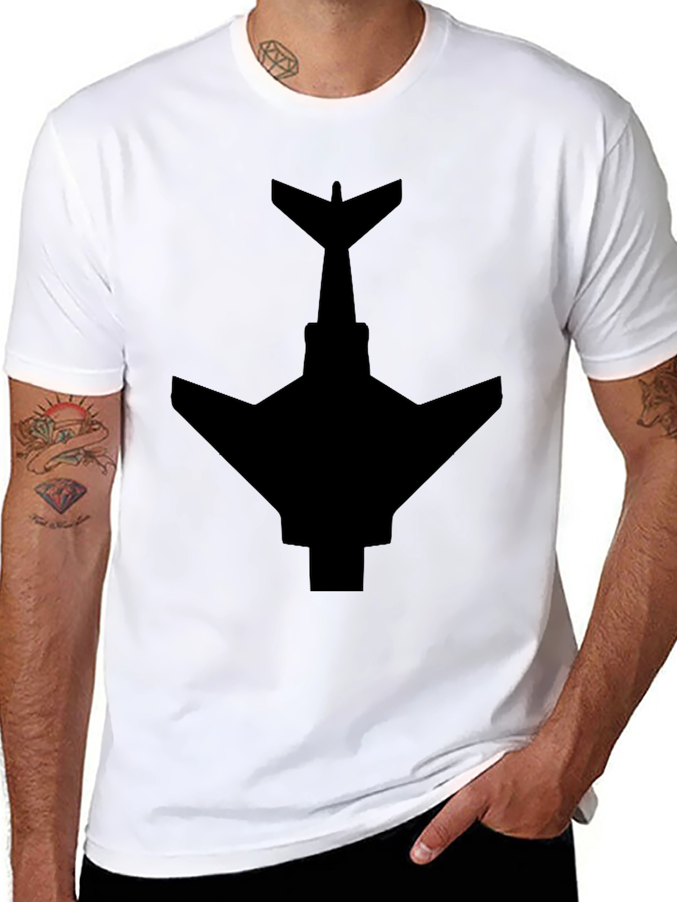 Stealth Jet T-Shirt - Black Plane Graphic Tee