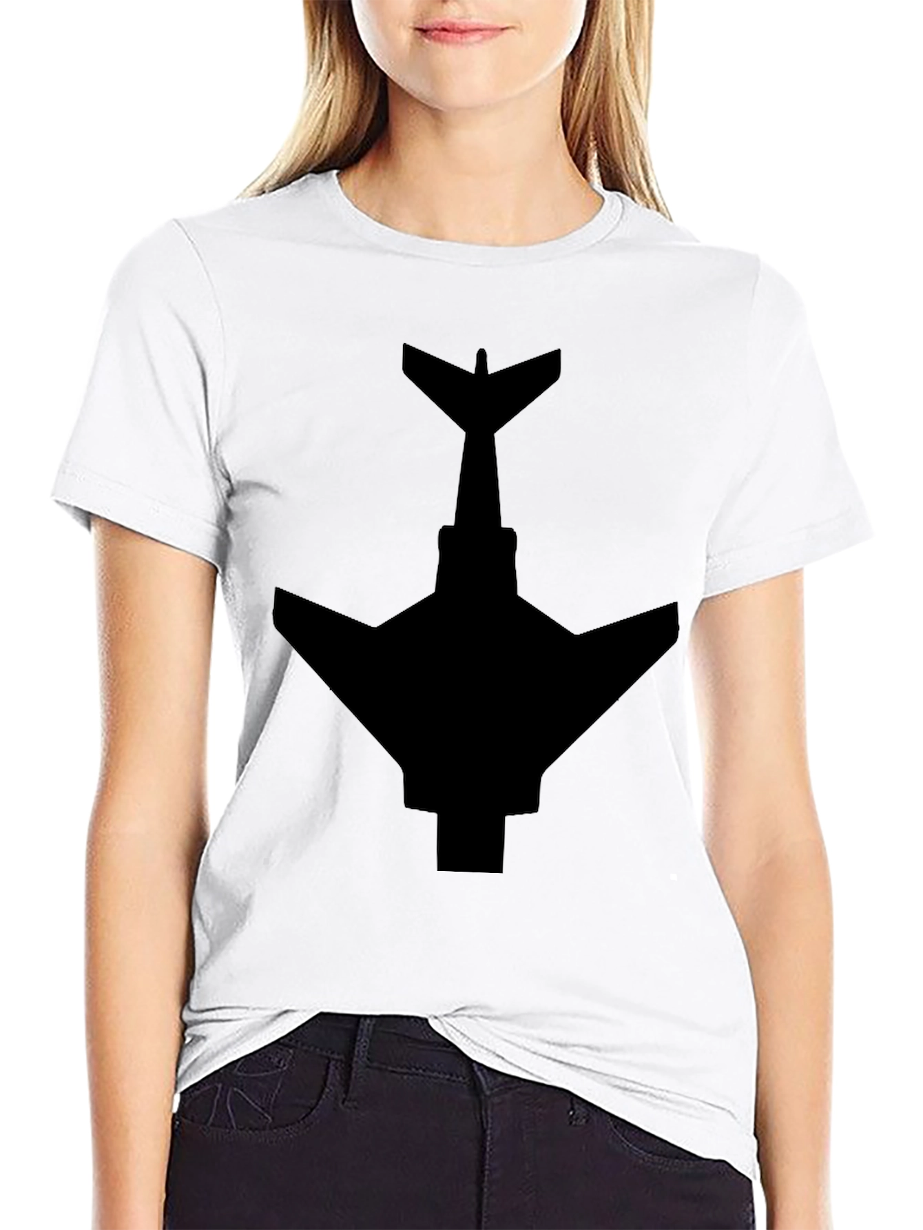 Stealth Jet T-Shirt - Black Plane Graphic Tee