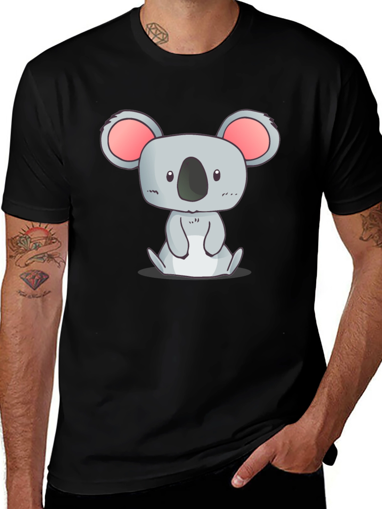 Cute Koala Graphic Print T-Shirt