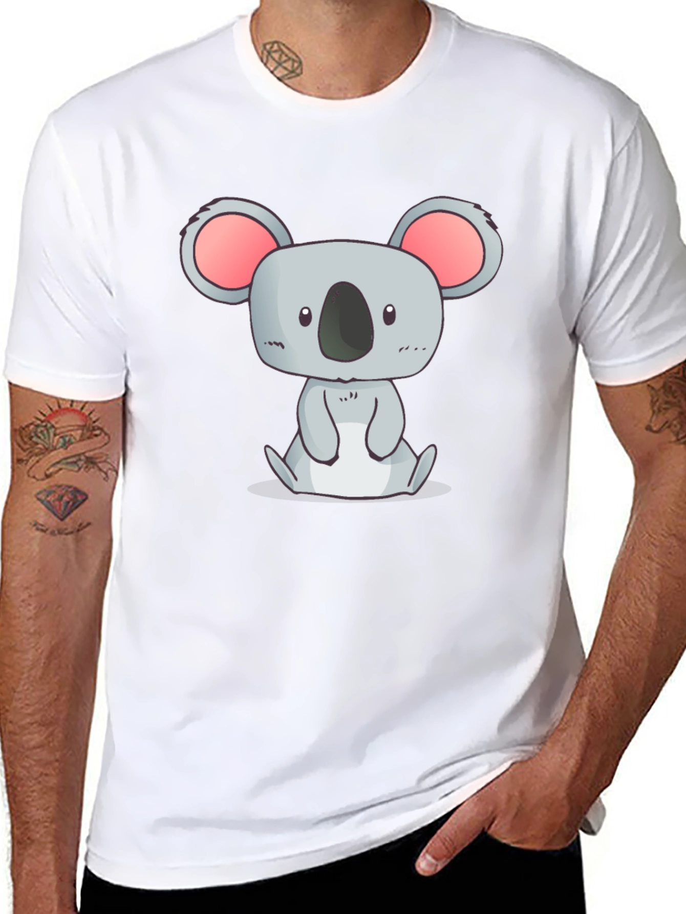 Cute Koala Graphic Print T-Shirt