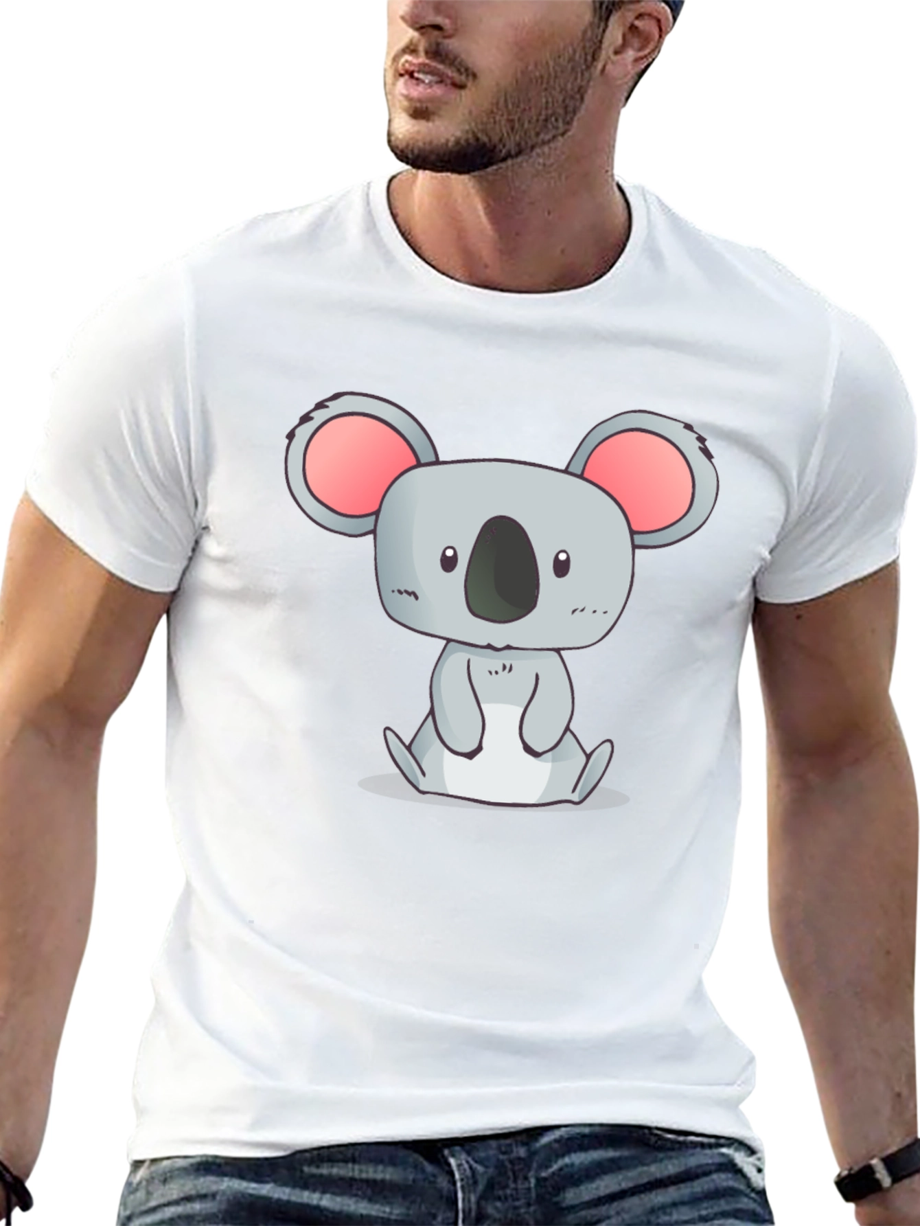 Cute Koala Graphic Print T-Shirt