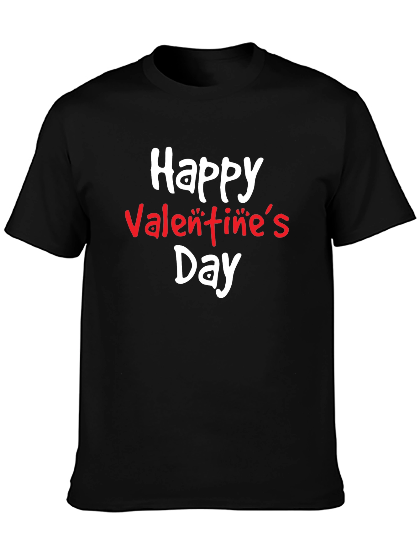Happy Valentines Day Black T-Shirt