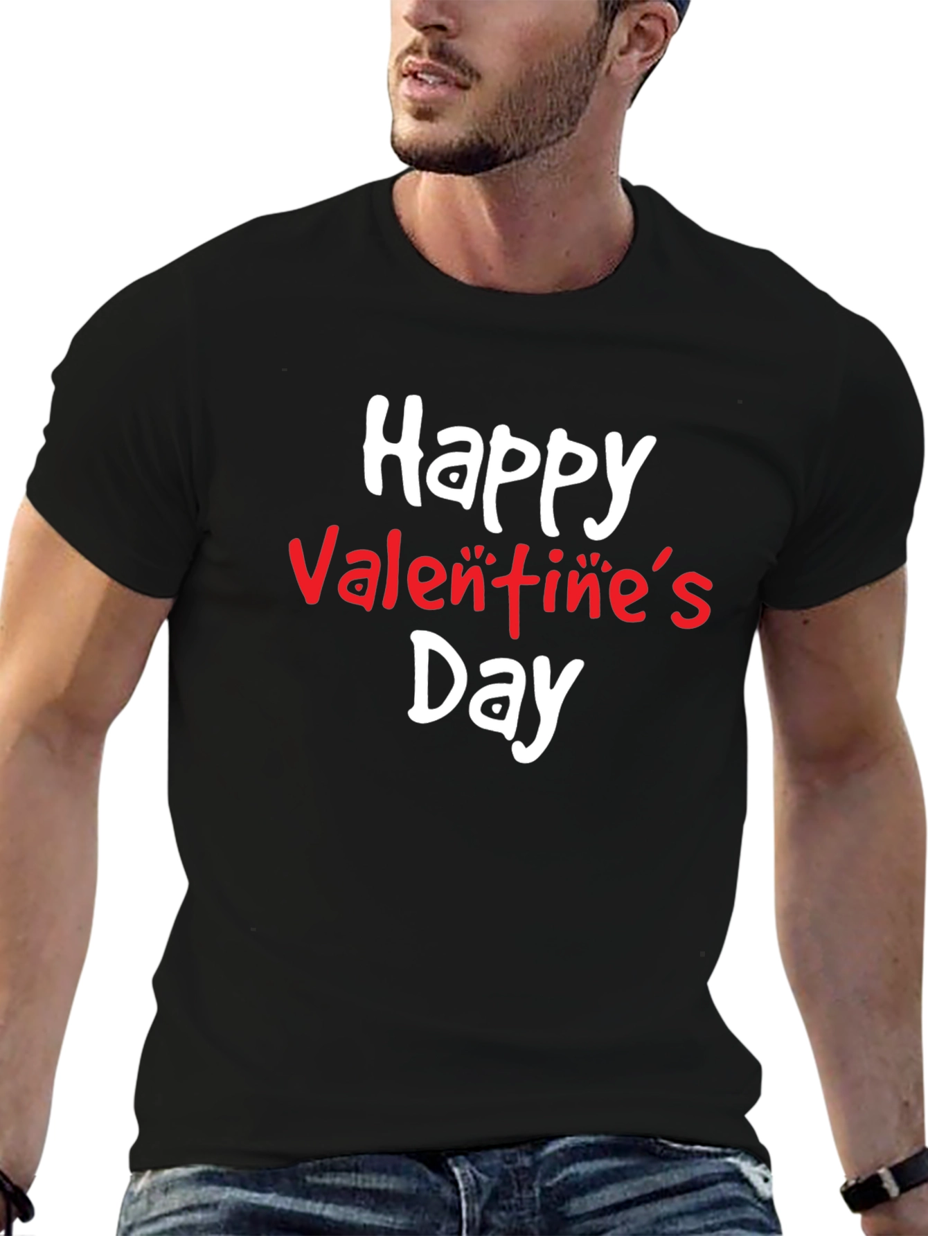 Happy Valentines Day Black T-Shirt
