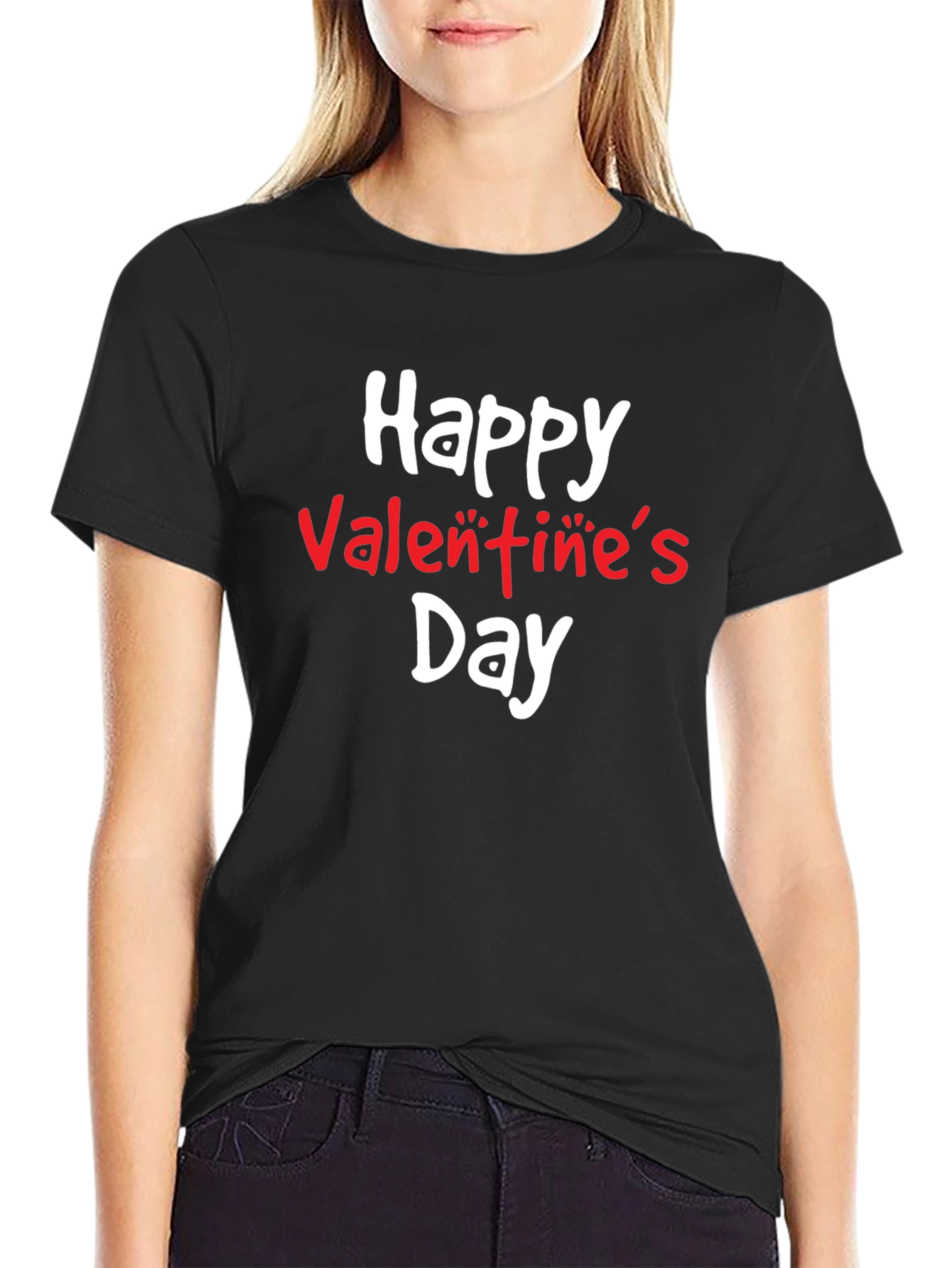 Happy Valentines Day Black T-Shirt