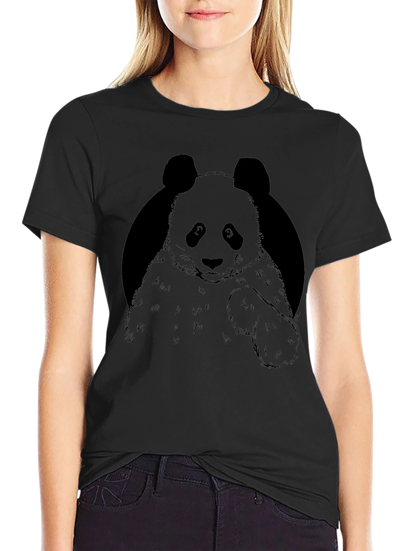Black Panda Graphic Tee - Casual Mens T-Shirt