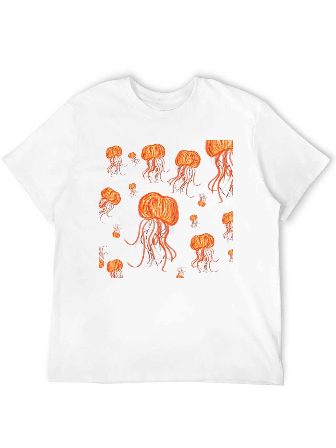 Jellyfish Pattern Black T-Shirt