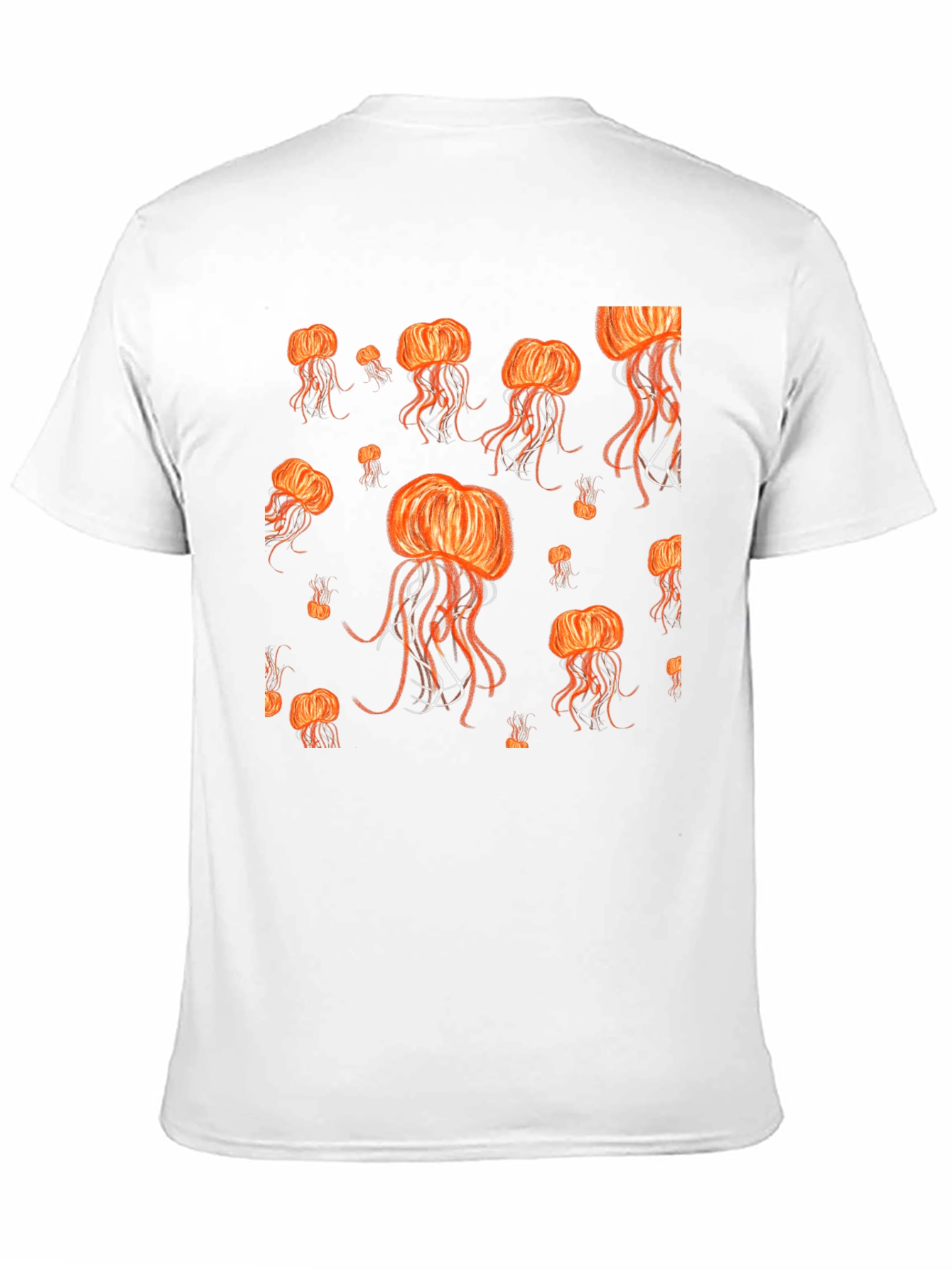 Jellyfish Pattern Black T-Shirt