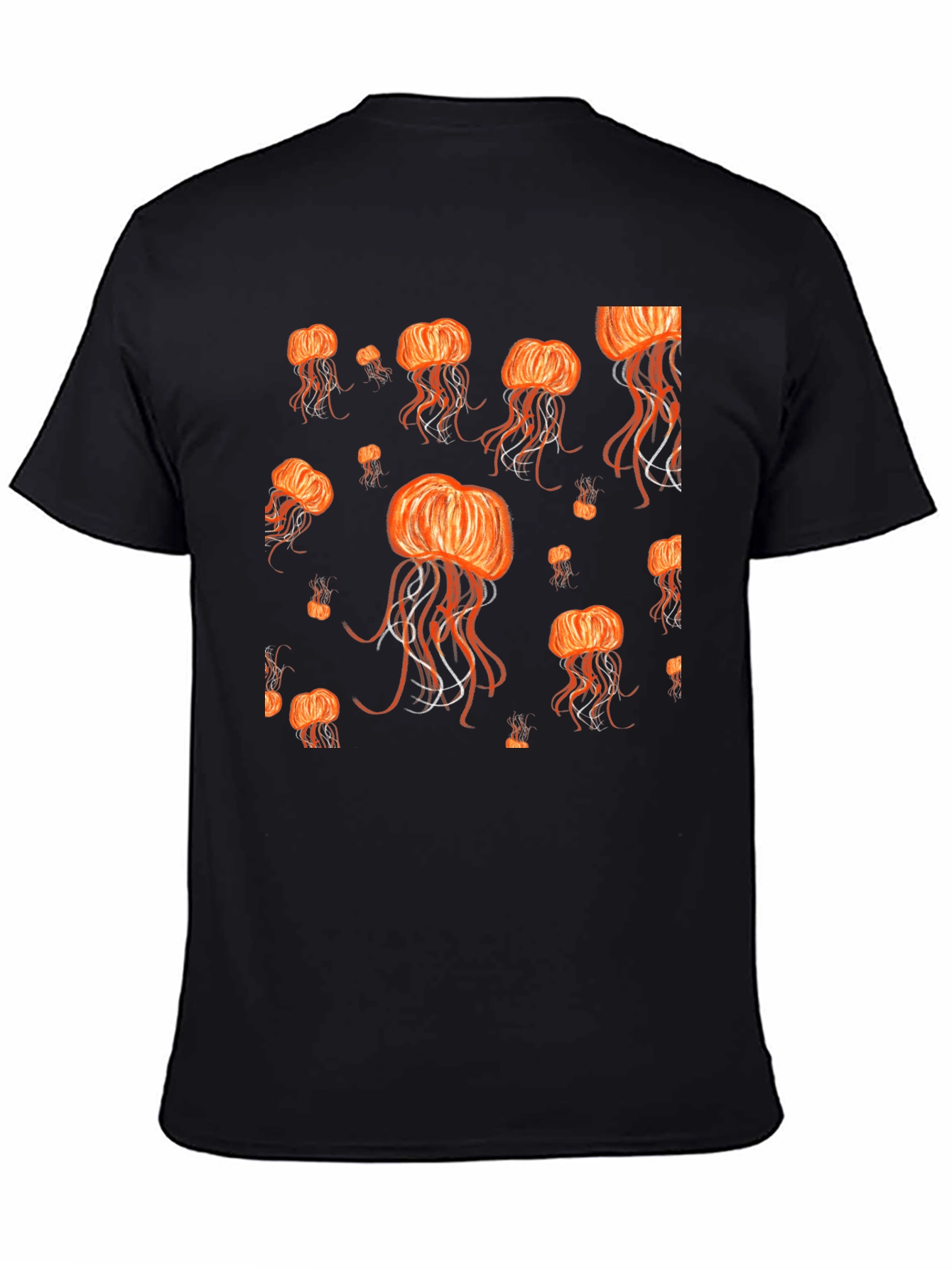 Jellyfish Pattern Black T-Shirt