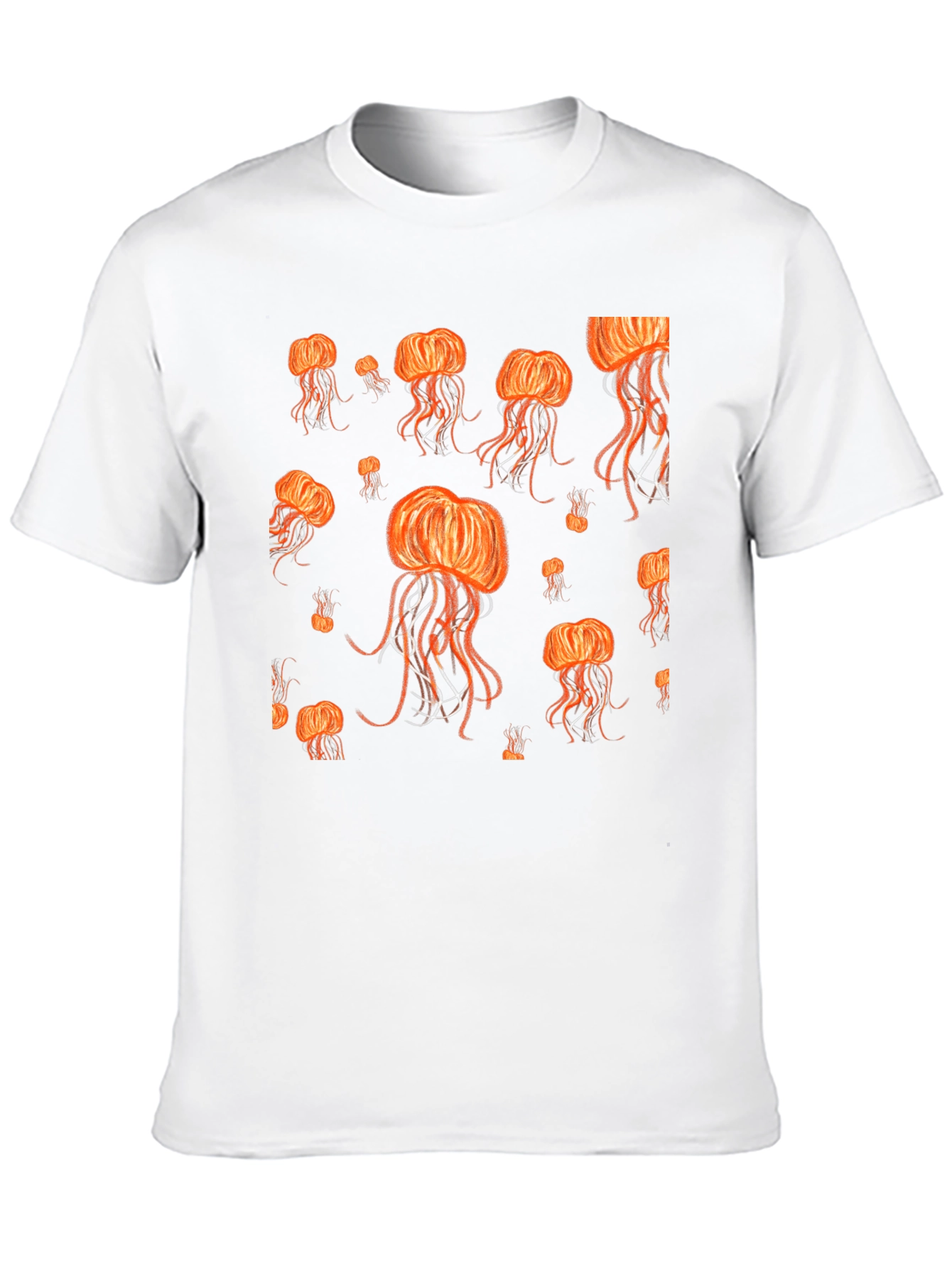 Jellyfish Pattern Black T-Shirt