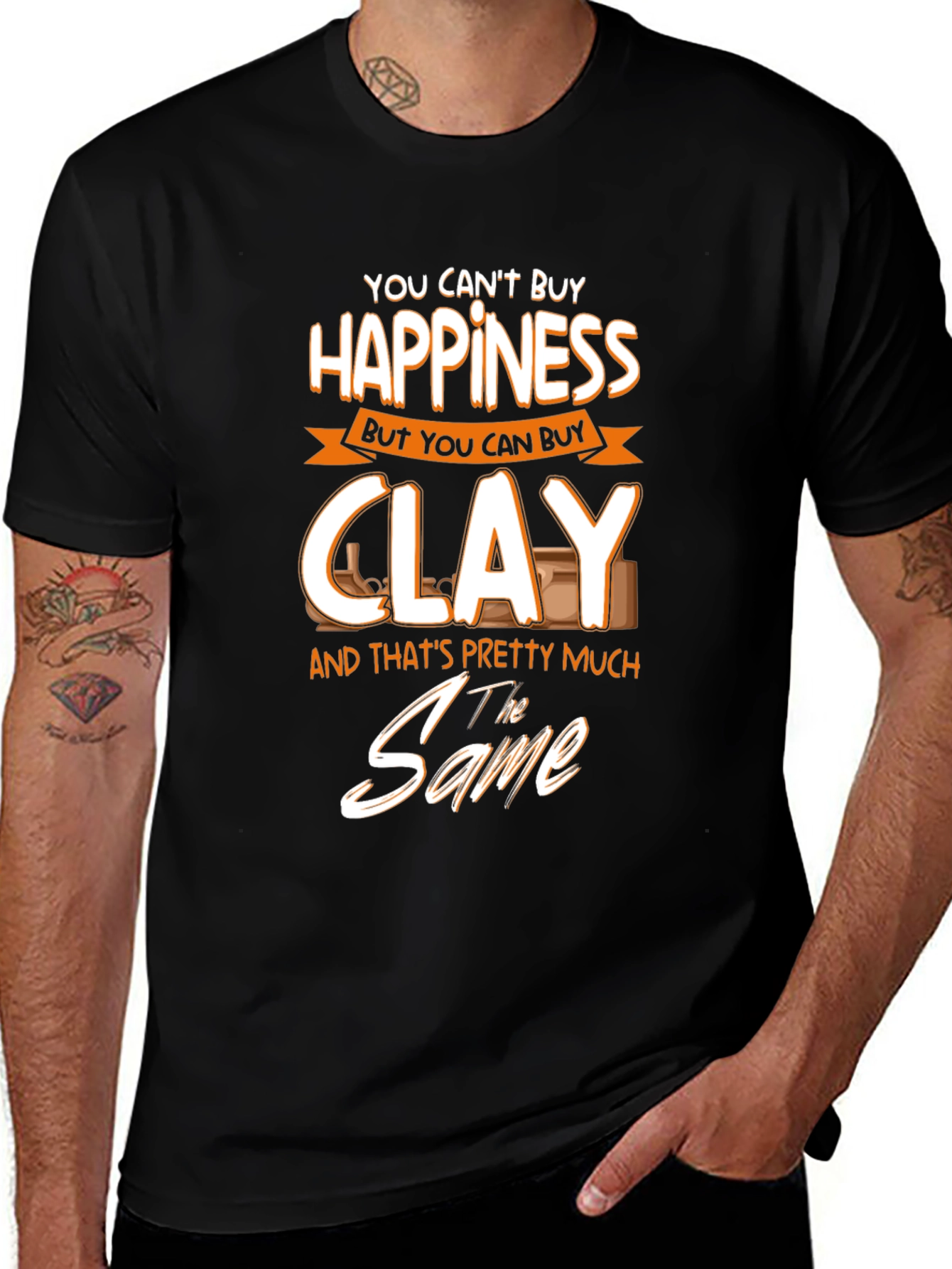 Happiness & Clay Black Graphic Tee