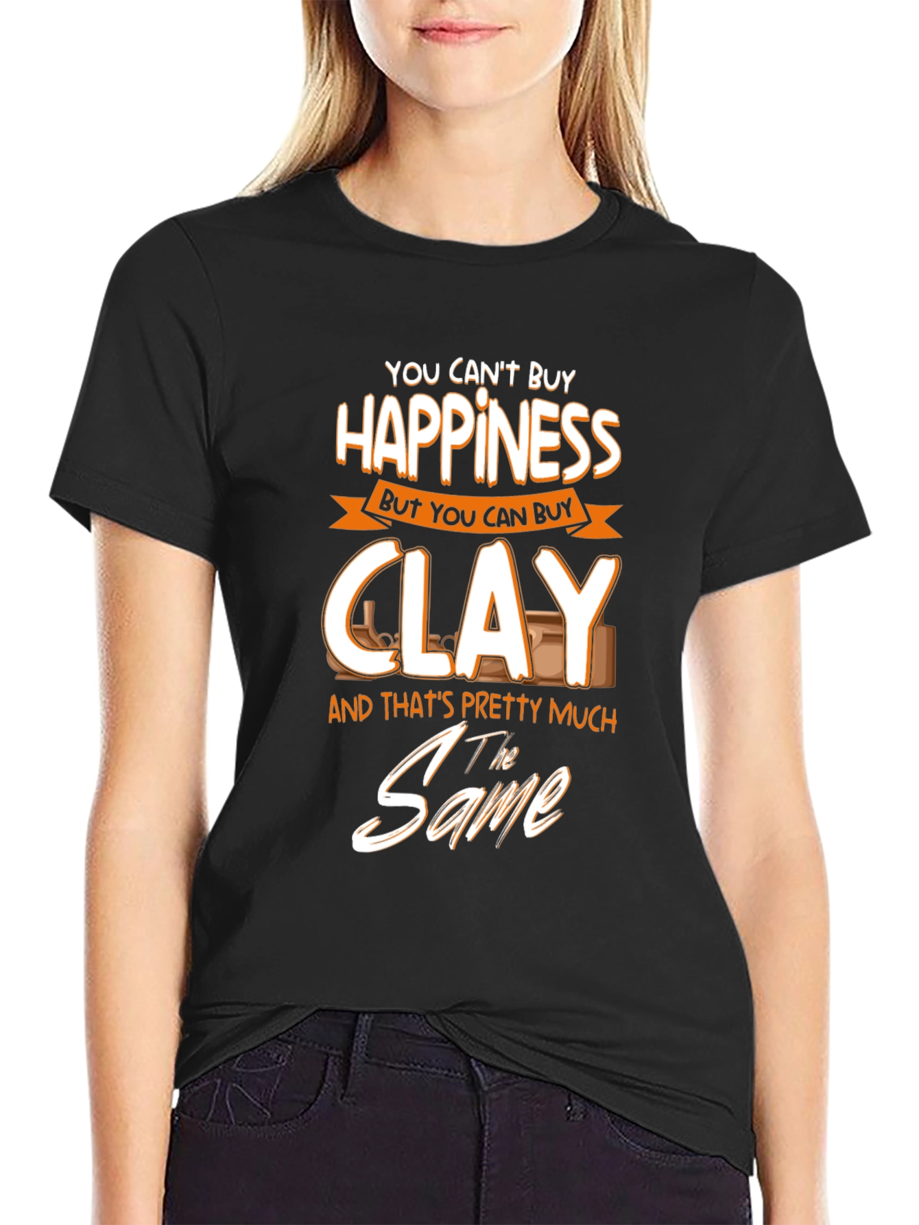Happiness & Clay Black Graphic Tee