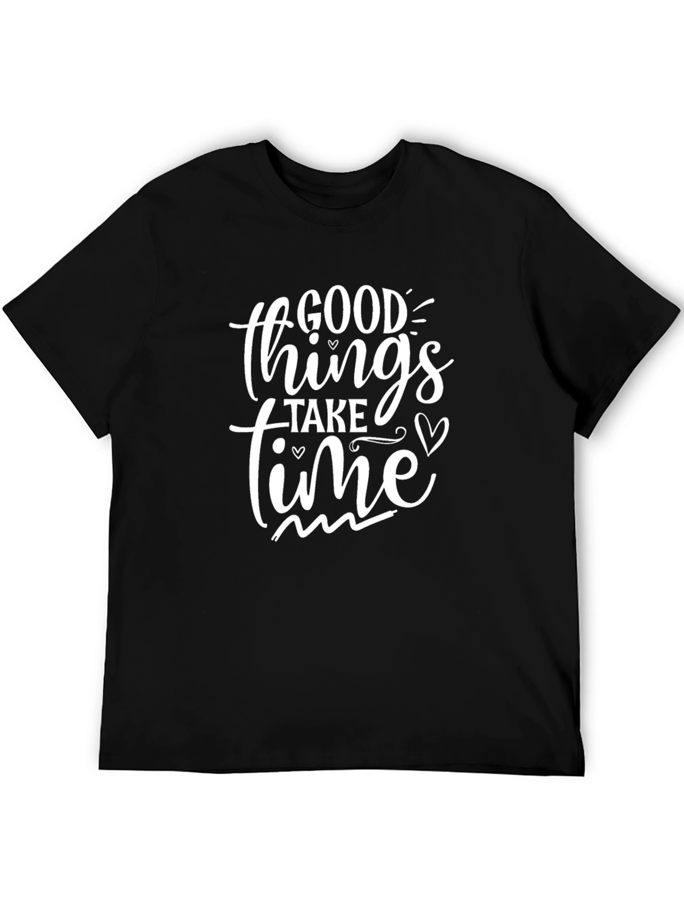 Good Things Take Time Black Graphic Tee