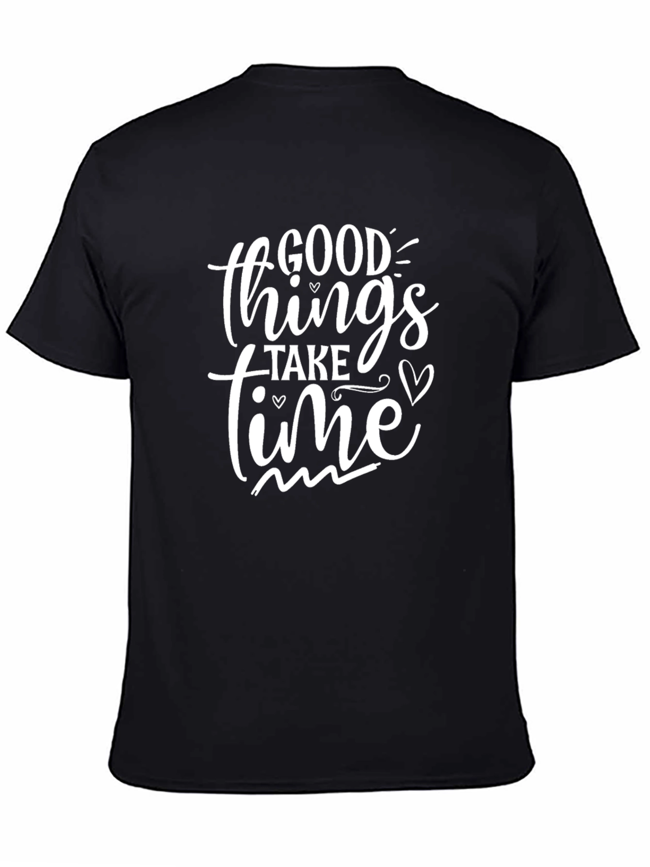 Good Things Take Time Black Graphic Tee